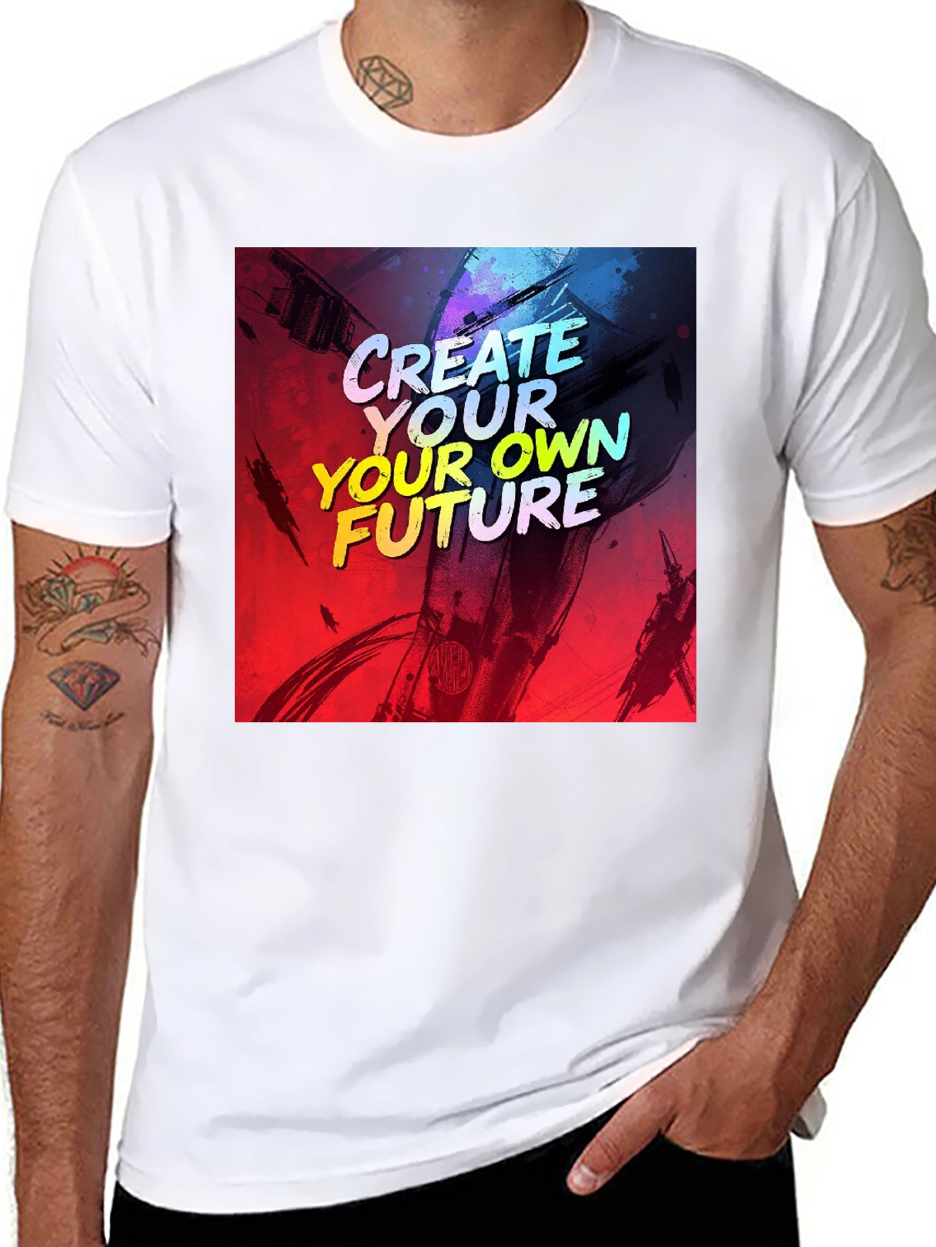 Black Create Your Own Future Graphic Tee - Black view 8