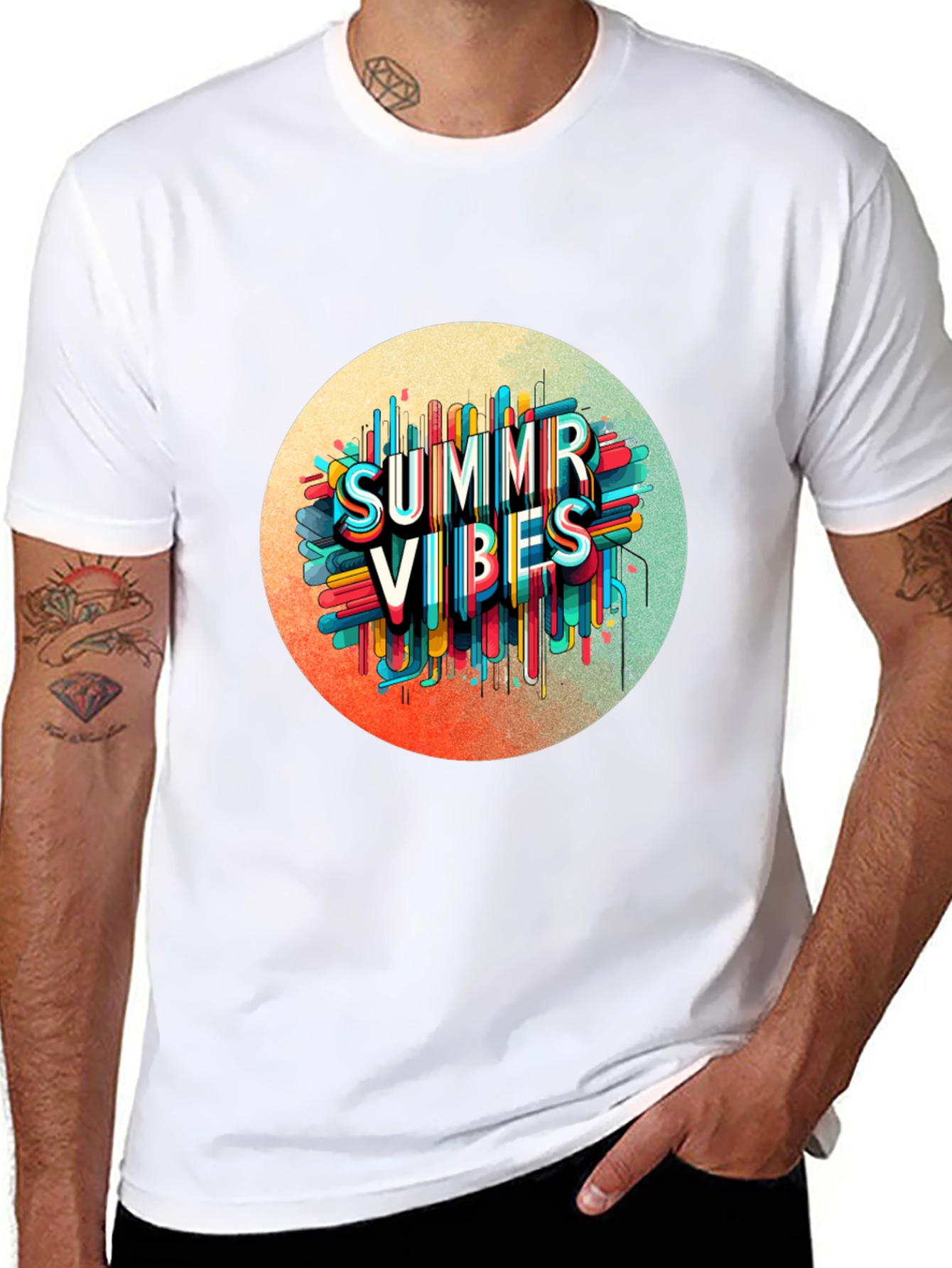 Black Summer Vibes Graphic Tee - Trendy Black T-Shirt view 8