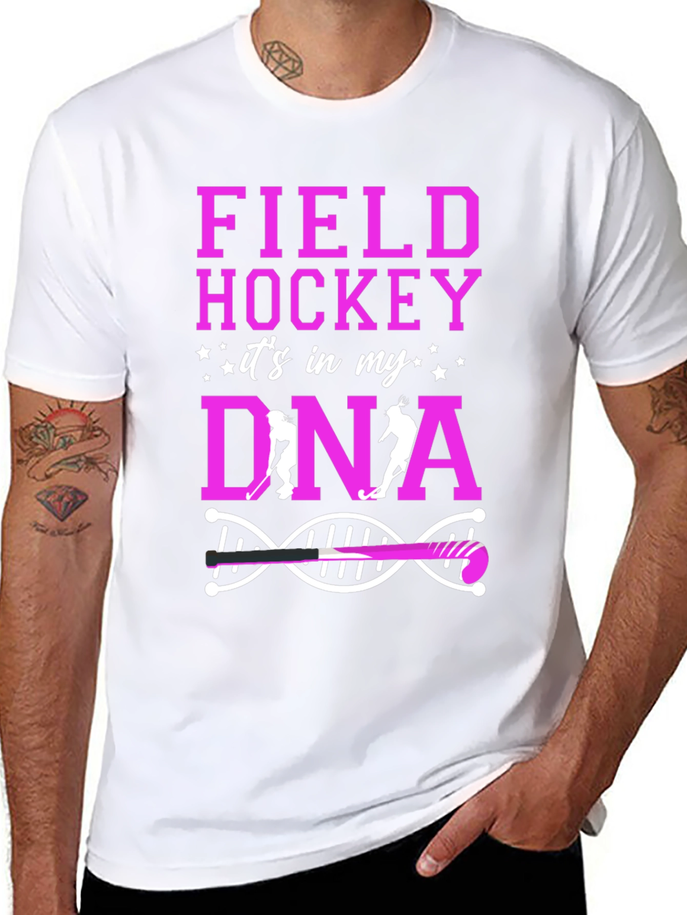 Black Field Hockey DNA Graphic Tee view 8
