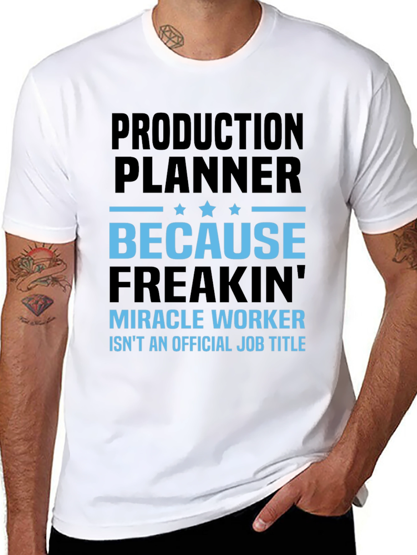 Black Production Planner Miracle Worker T-Shirt view 8
