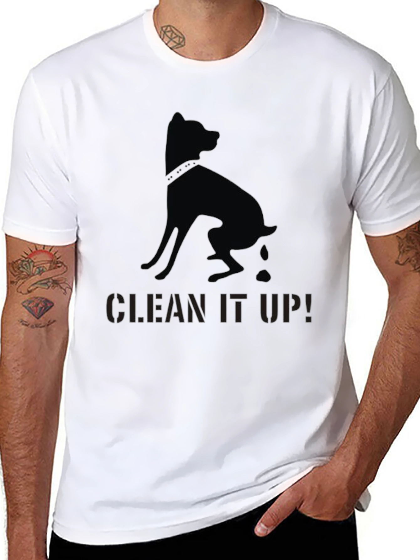 Black Clean It Up! Dog Graphic T-Shirt - Black view 8