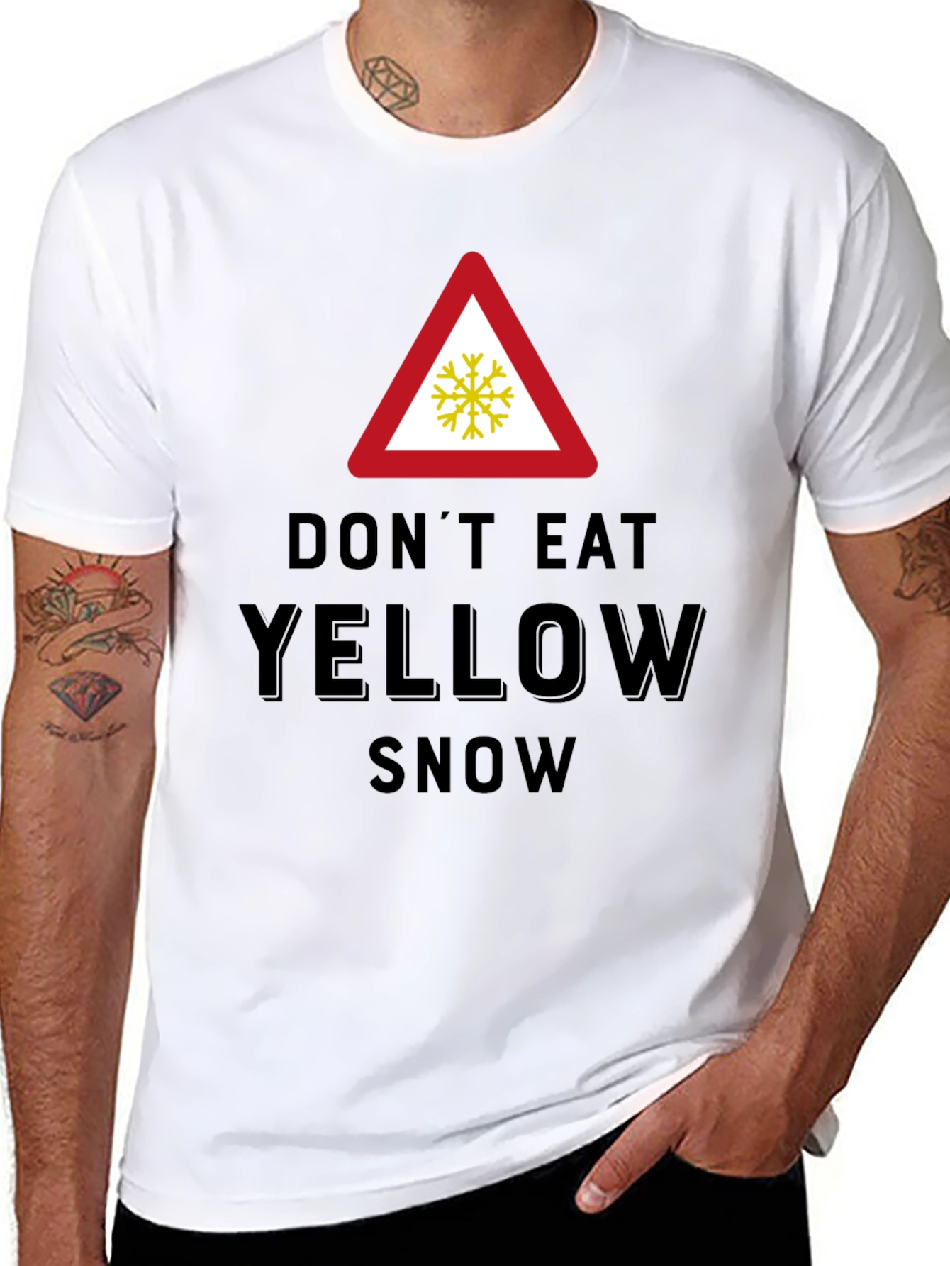 Black Don't Eat Yellow Snow Novelty Graphic T-Shirt view 8