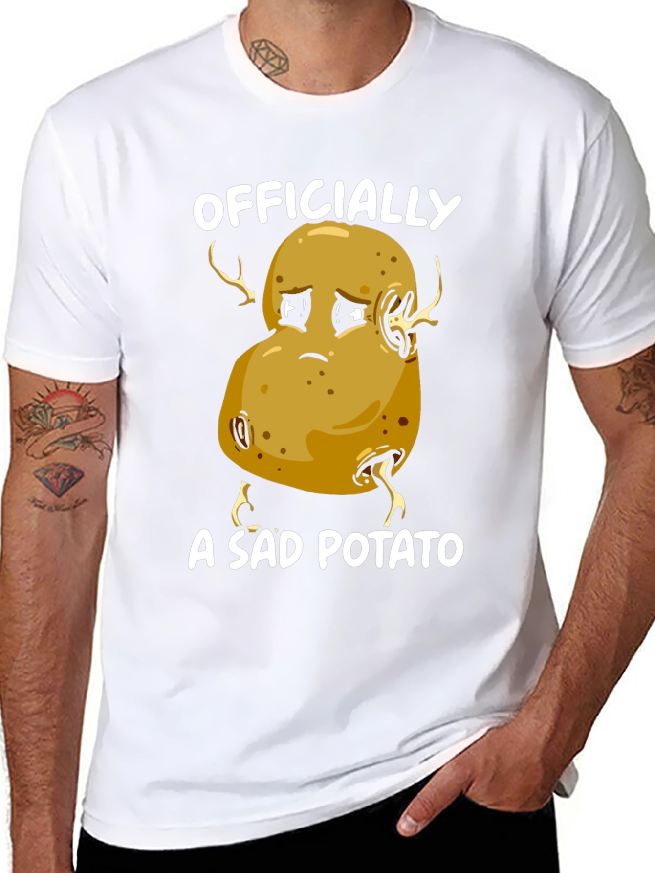 Black Sad Potato Graphic T-Shirt - Funny Unisex Tee view 8