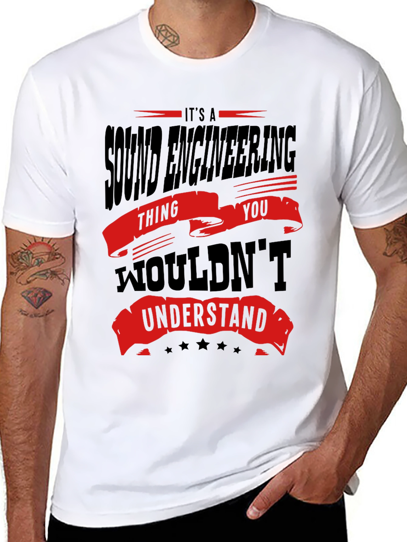 Black Sound Engineering T-Shirt - You Wouldn't Understand Funny Tee view 8