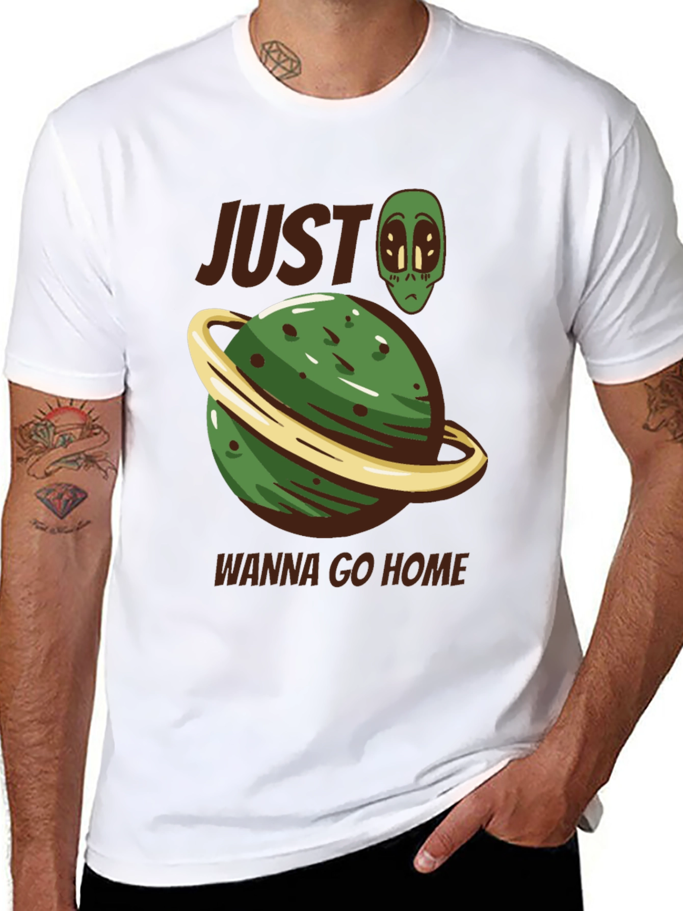 Black Alien Planet Graphic Tee - Wanna Go Home view 8
