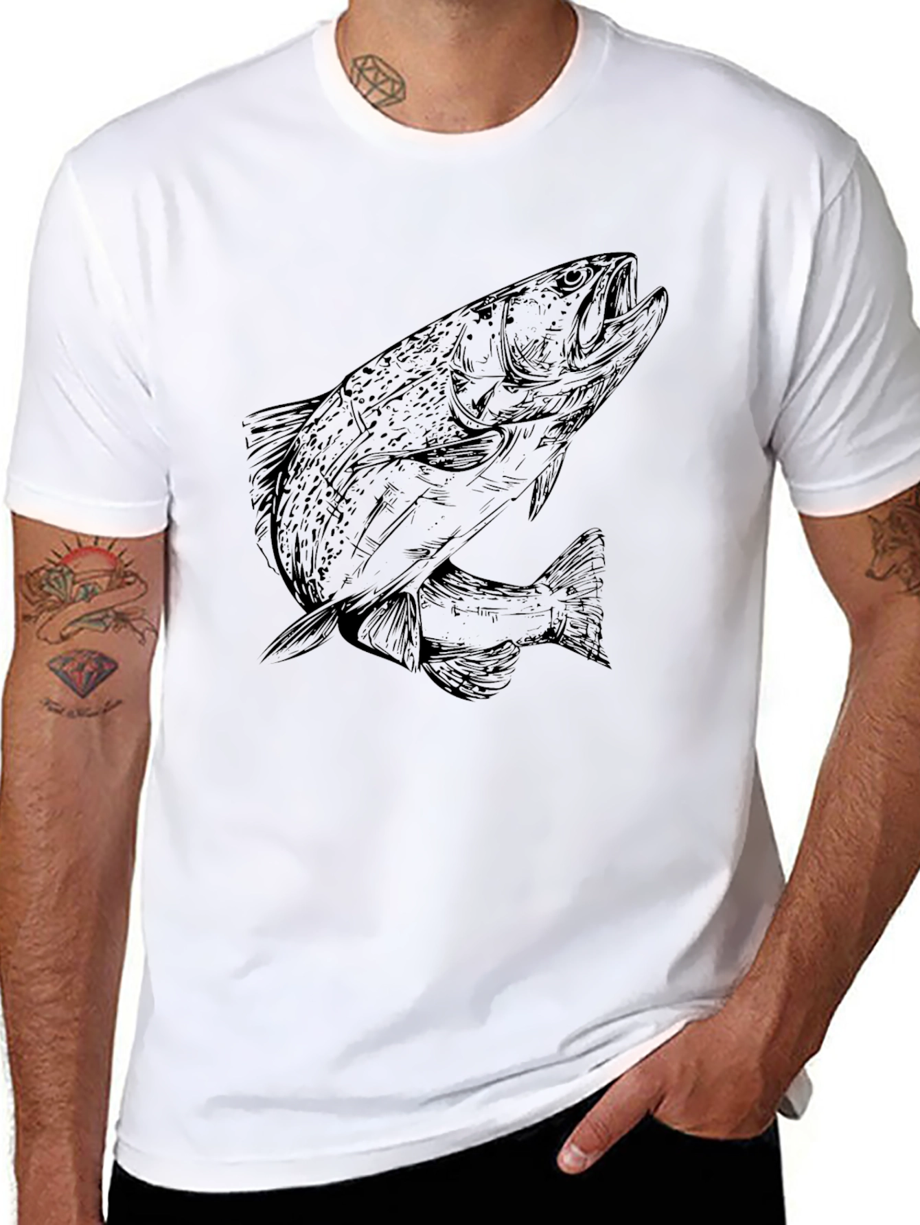 Black Black Fish Graphic Tee view 8