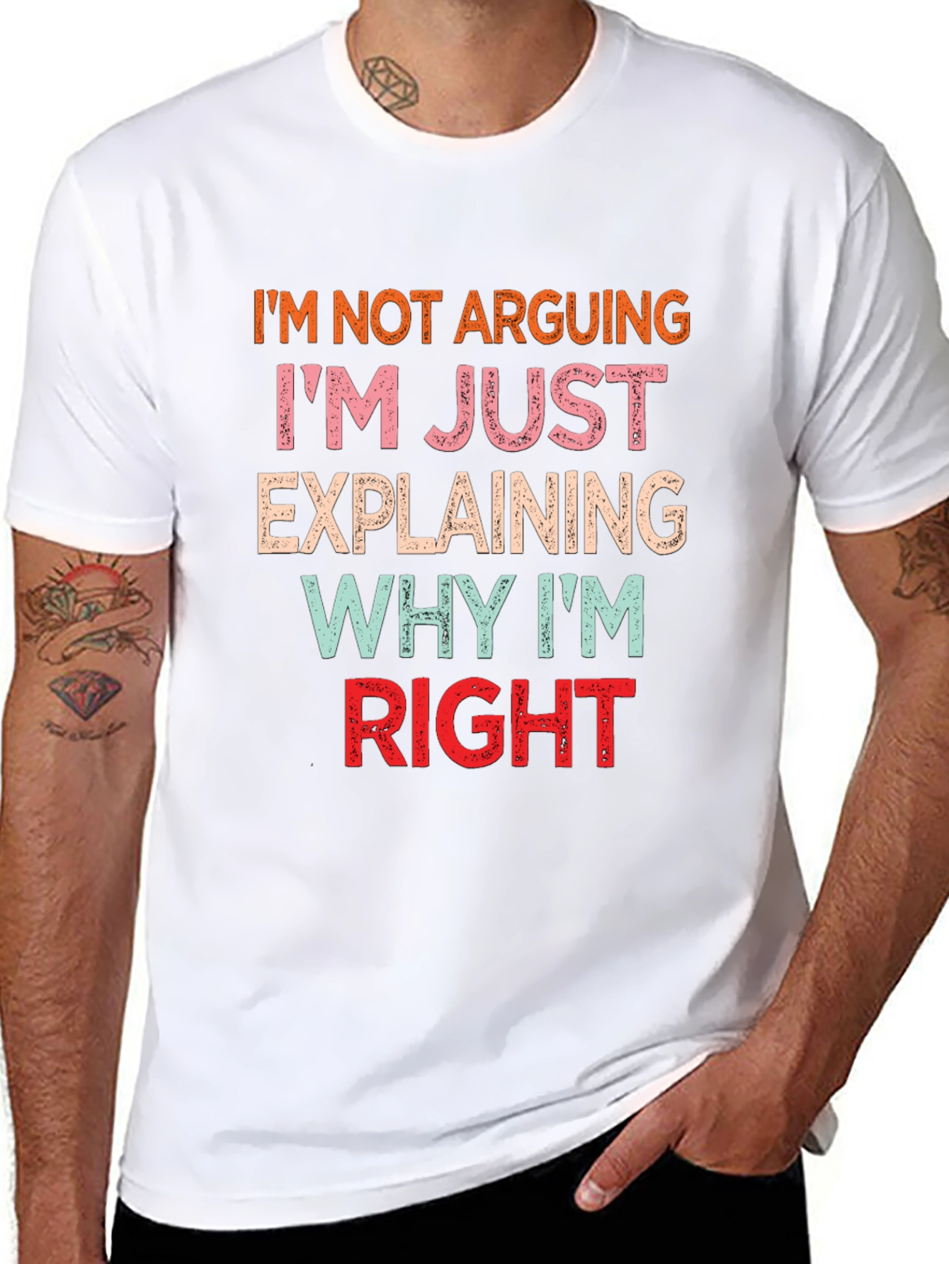 Black Funny Argument Explanation T-Shirt view 8