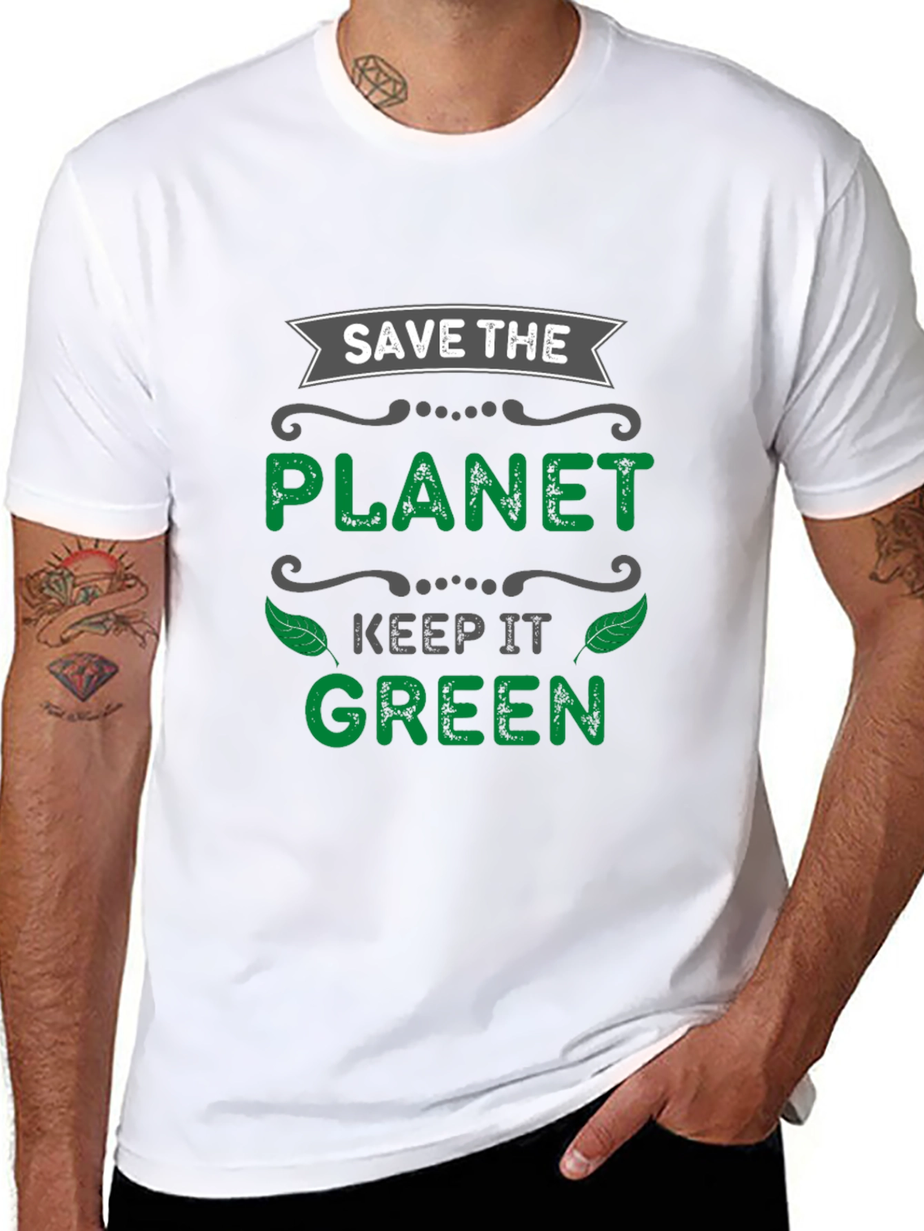 Black Eco-Friendly Save the Planet Graphic Tee view 8