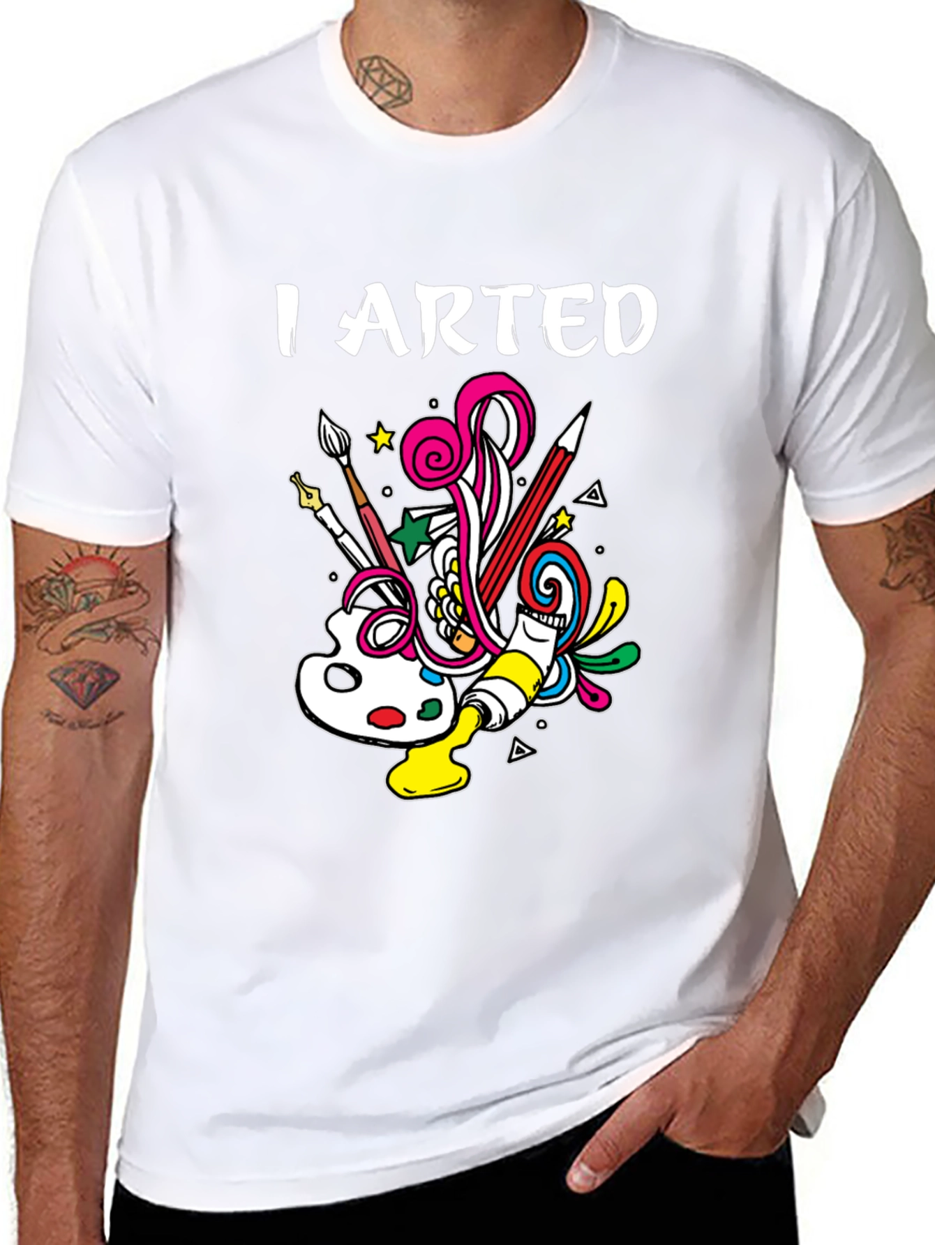 Black I Arted T-Shirt - Creative Design view 8