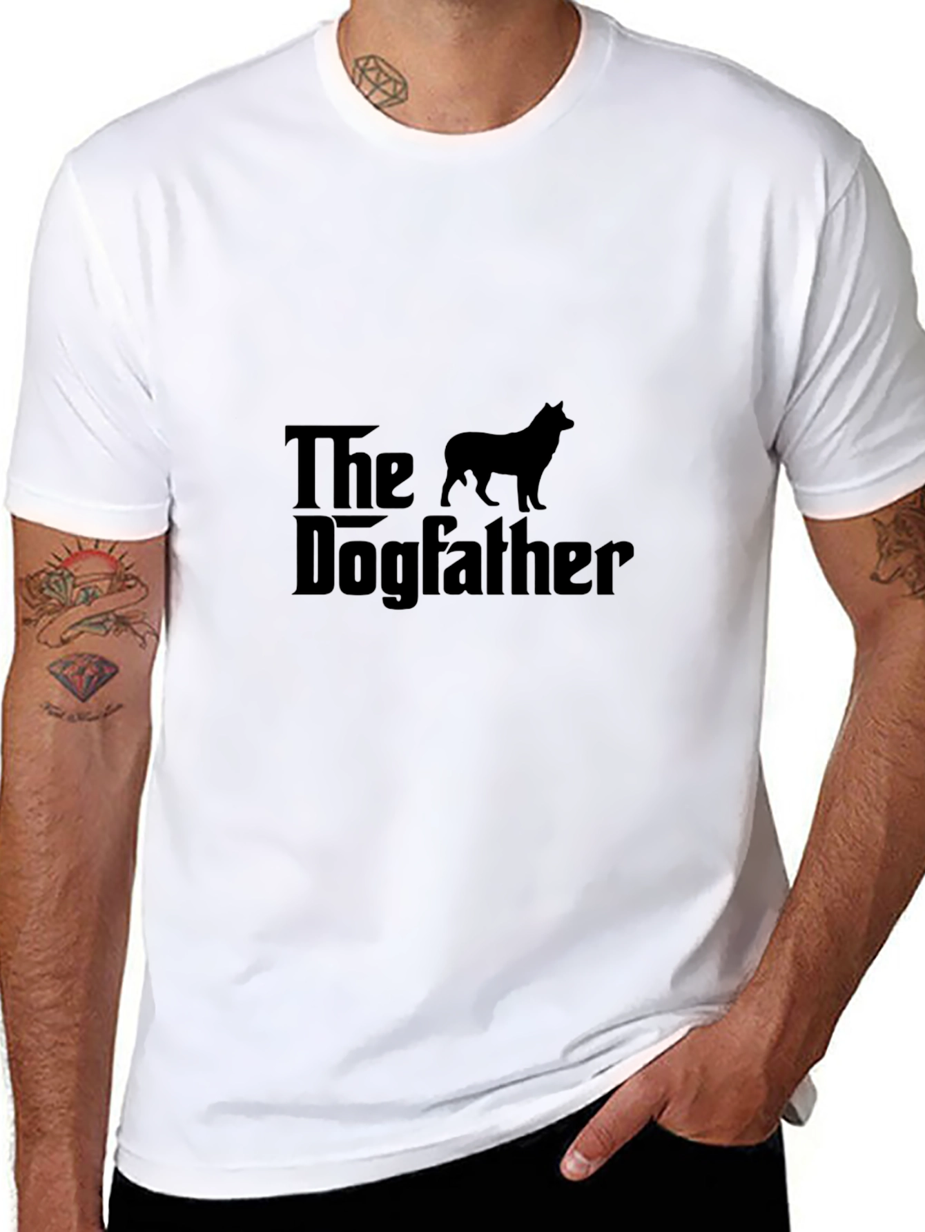 Black The Dogfather Graphic T-Shirt - Black view 8