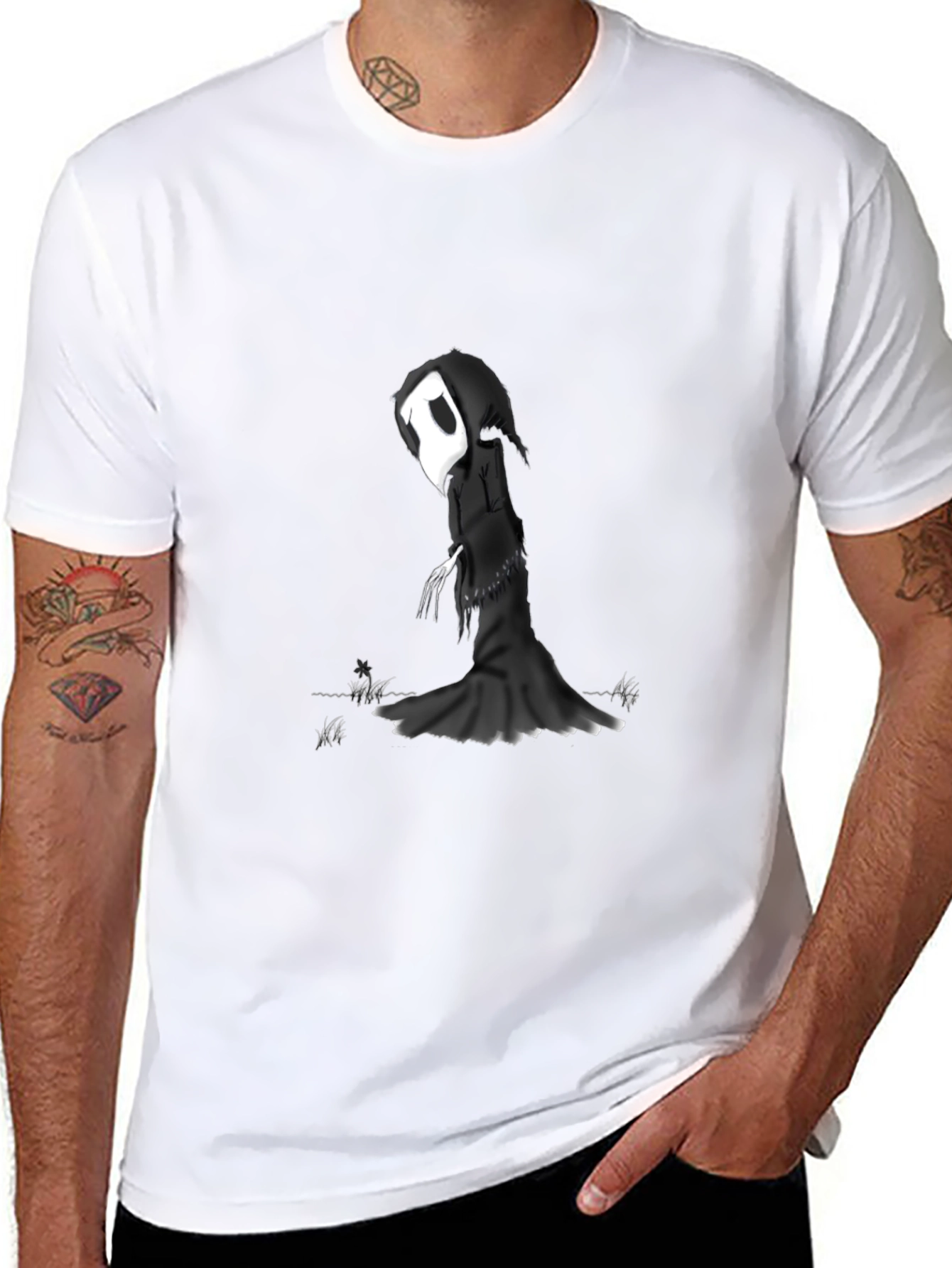 Black Grim Reaper Graphic T-Shirt - Black view 8
