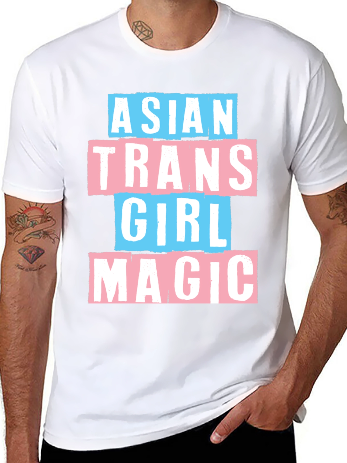 Black Asian Trans Girl Magic Tee view 8