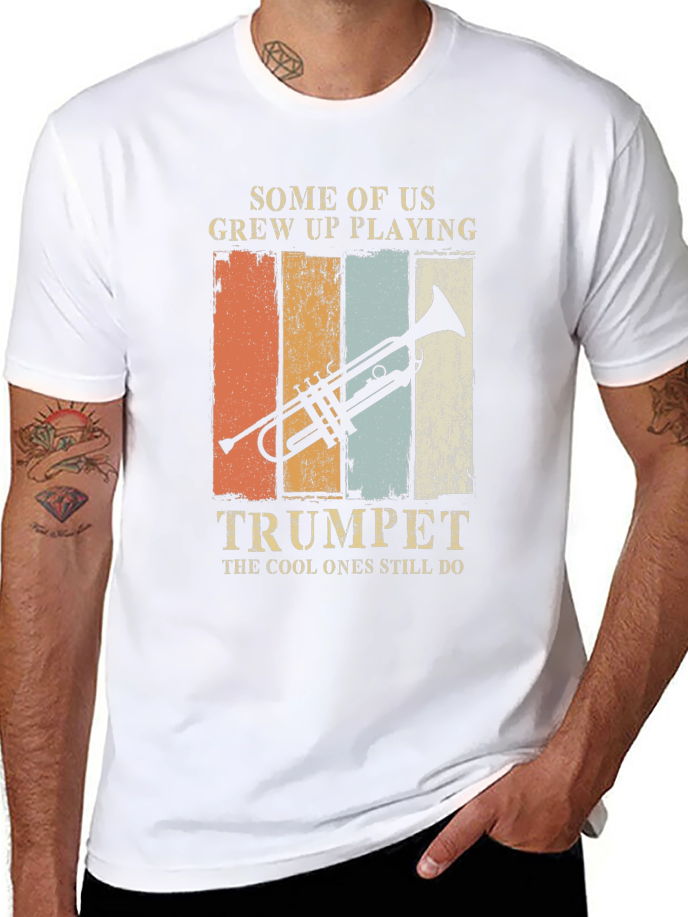 Black Trumpet Player T-Shirt - Cool Ones Still Do! view 8