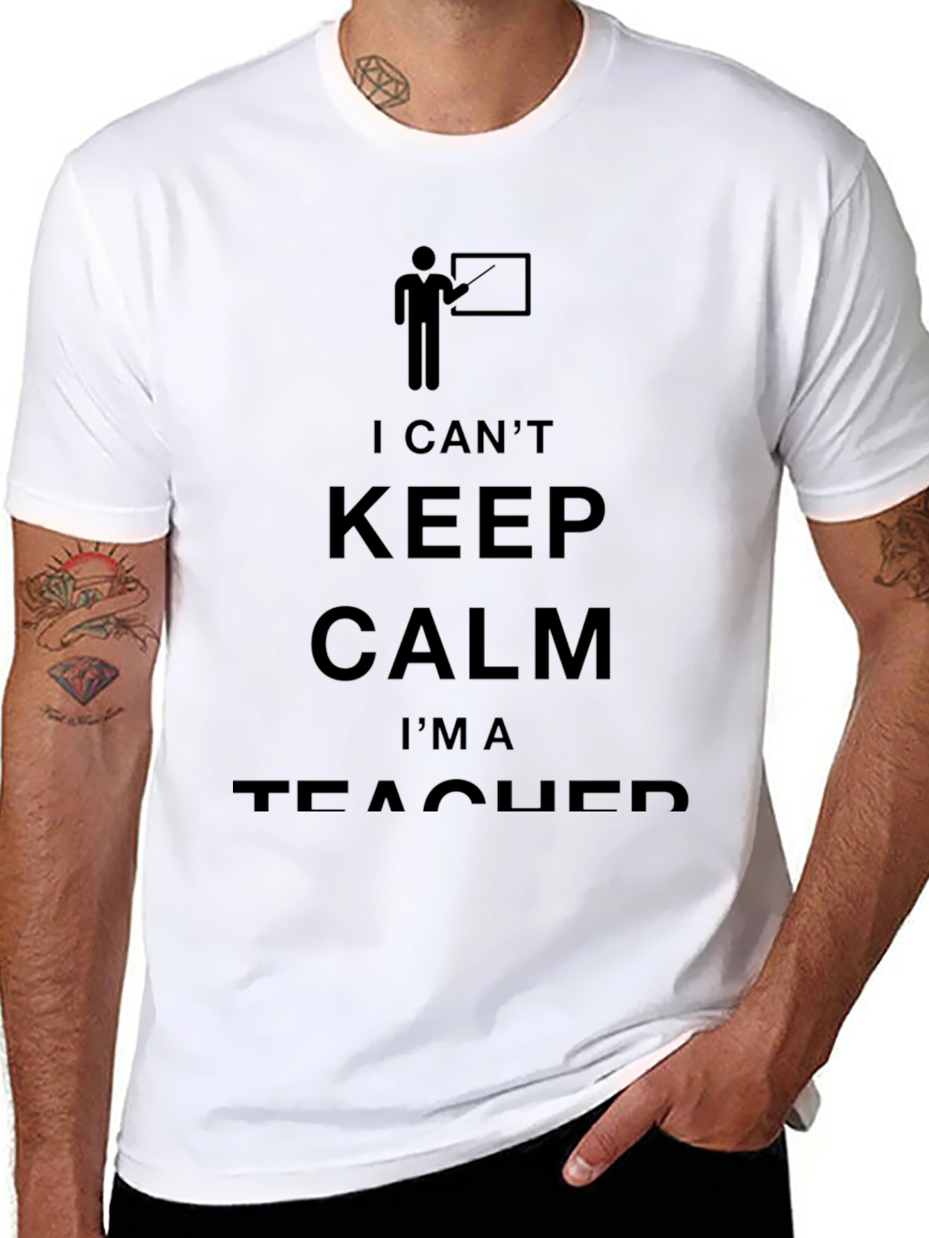 Black I Can't Keep Calm I'm A Teacher T-Shirt view 8