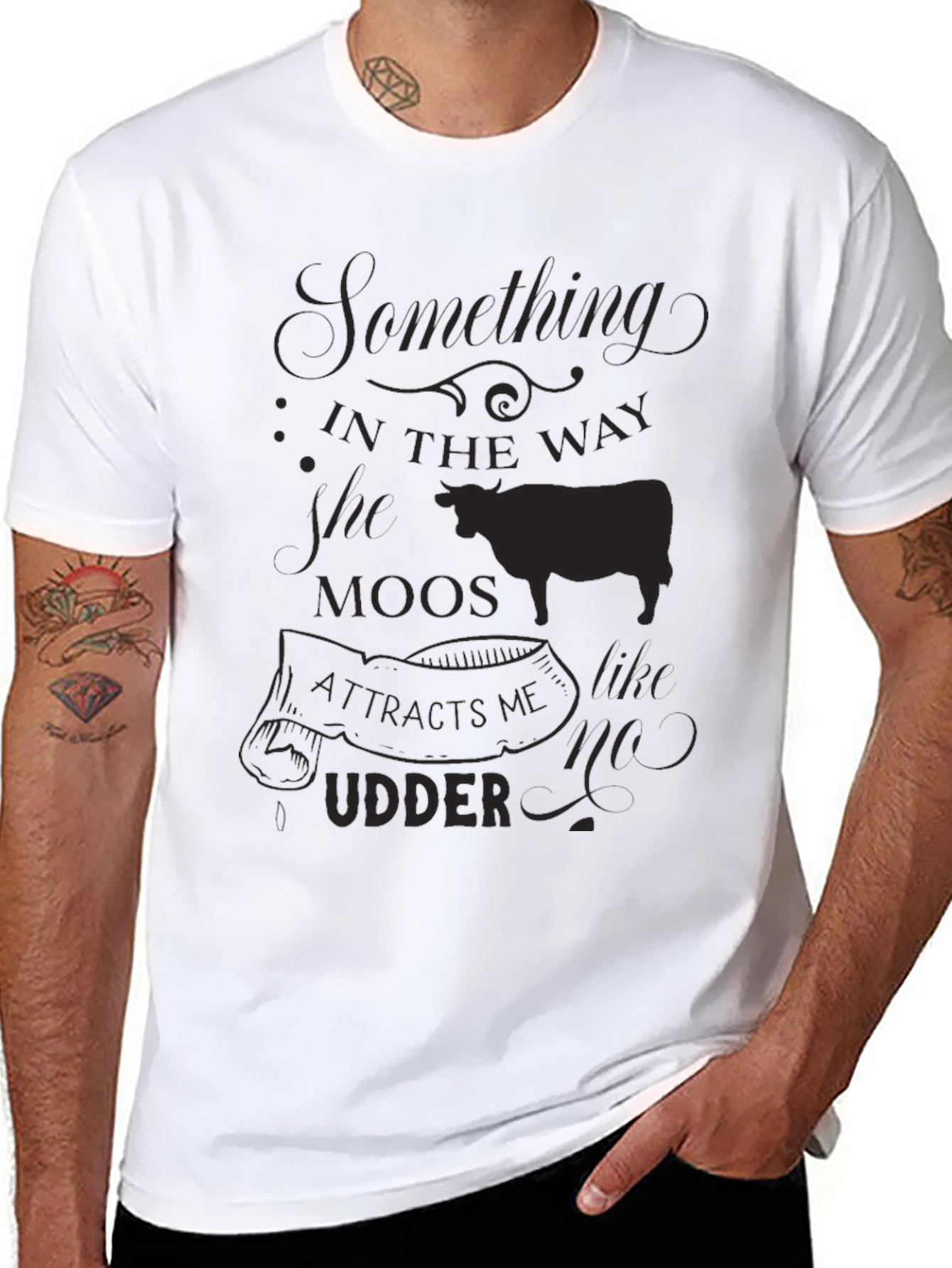 Black Something in the Way She Moos T-Shirt view 8
