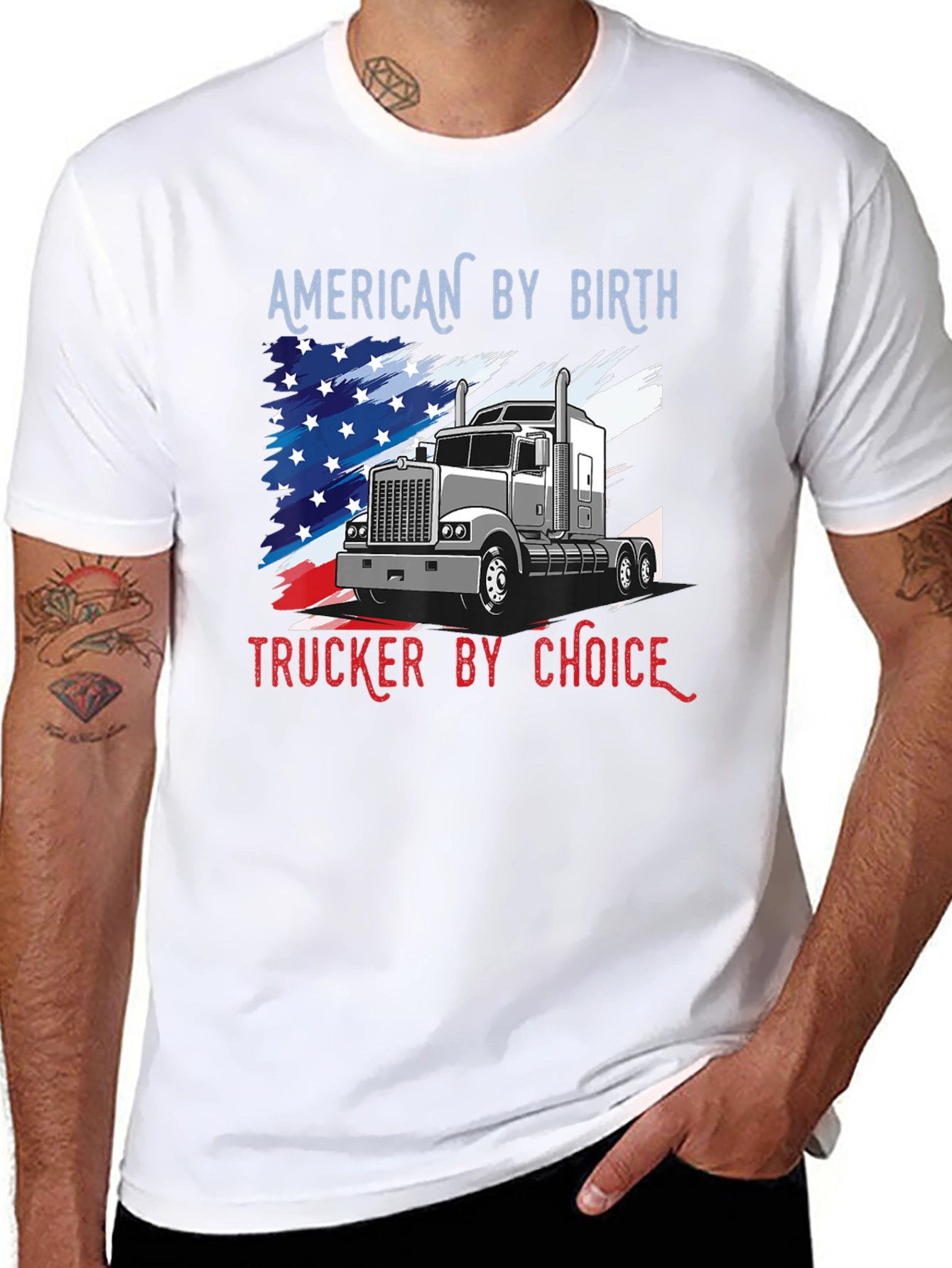 Black American Trucker T-Shirt: Patriot's Choice view 8