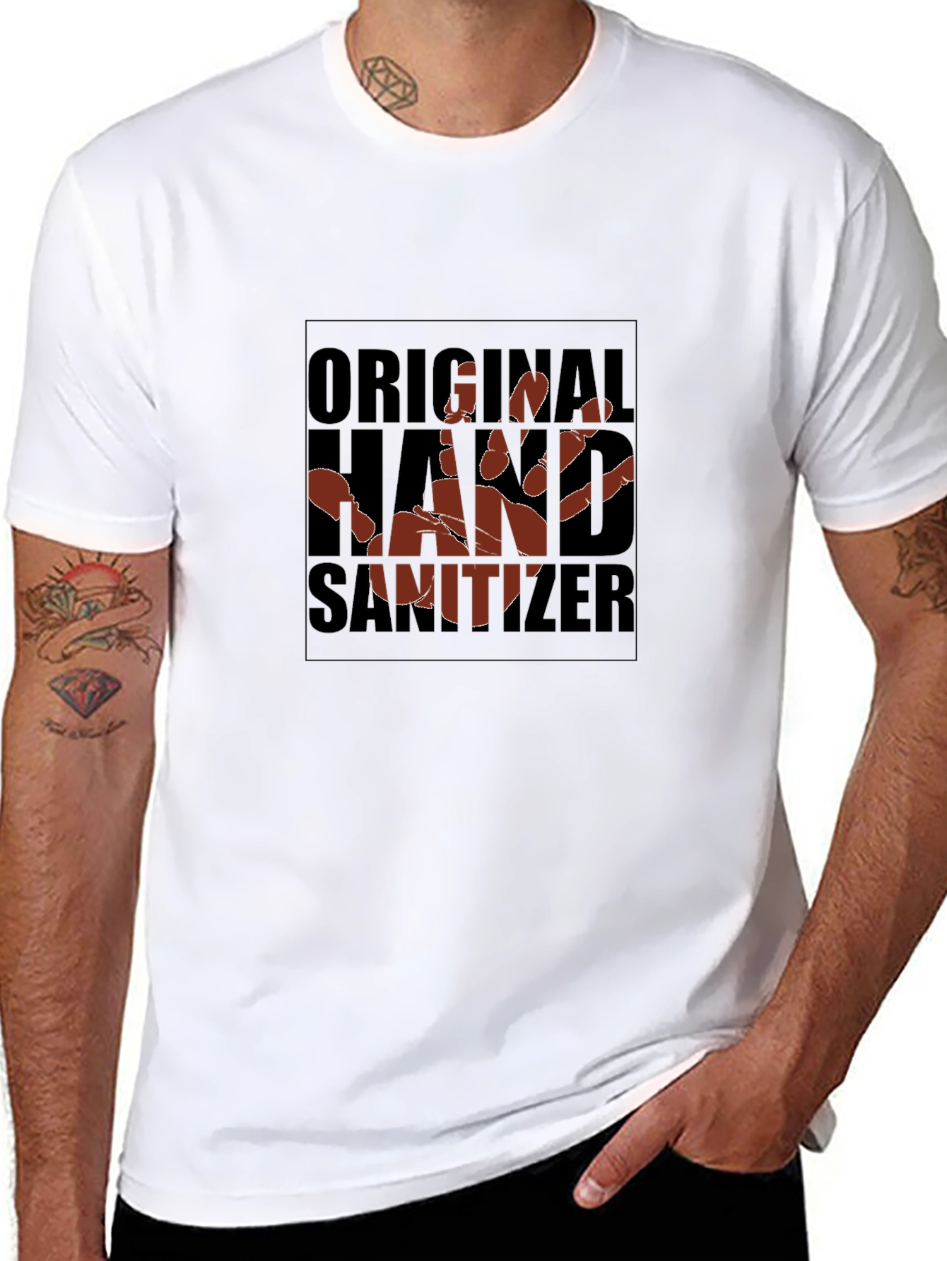 Black Original Hand Sanitizer Graphic Tee - Novelty Print view 8