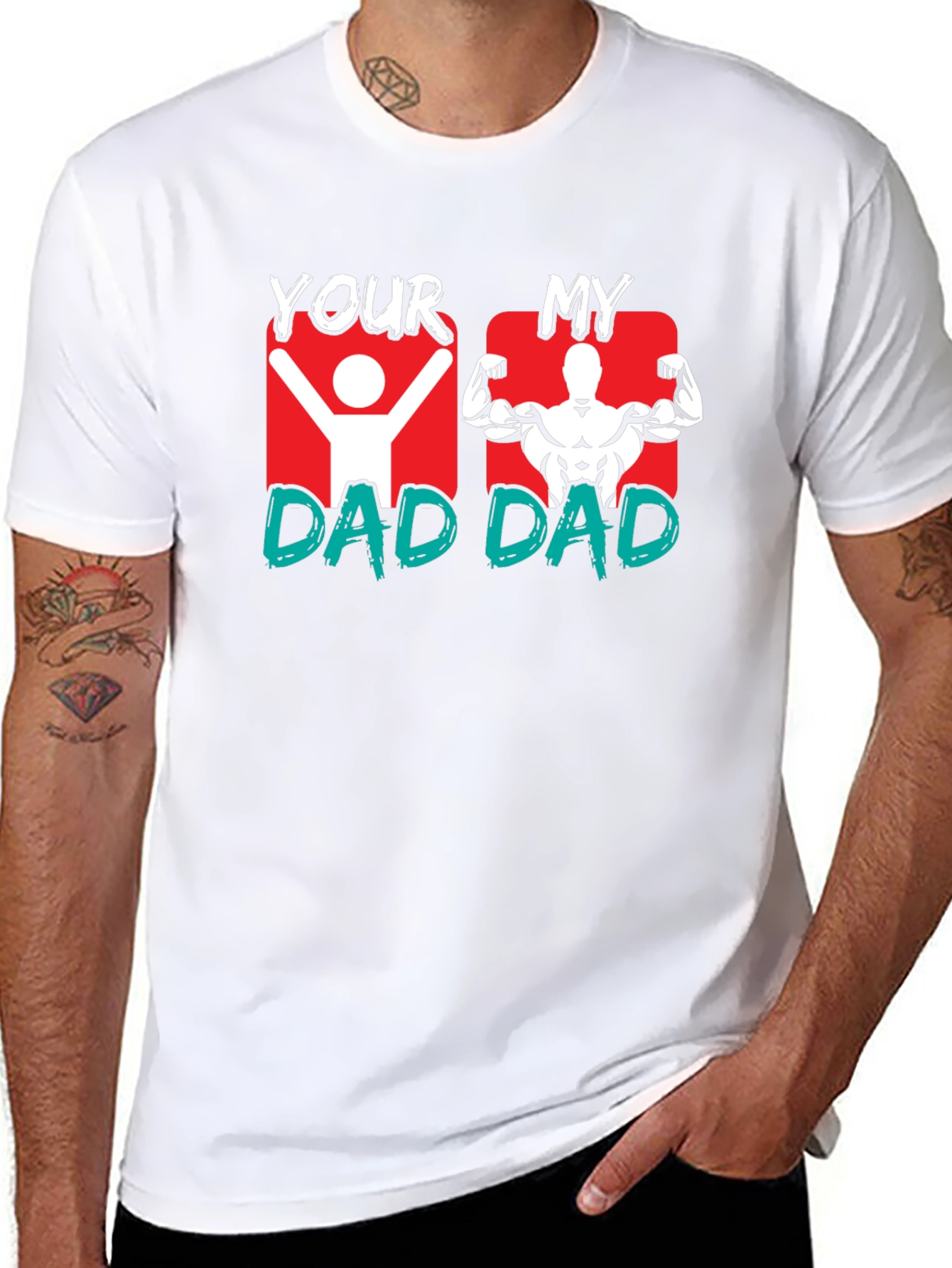 Black Your Dad vs. My Dad Graphic T-Shirt view 8