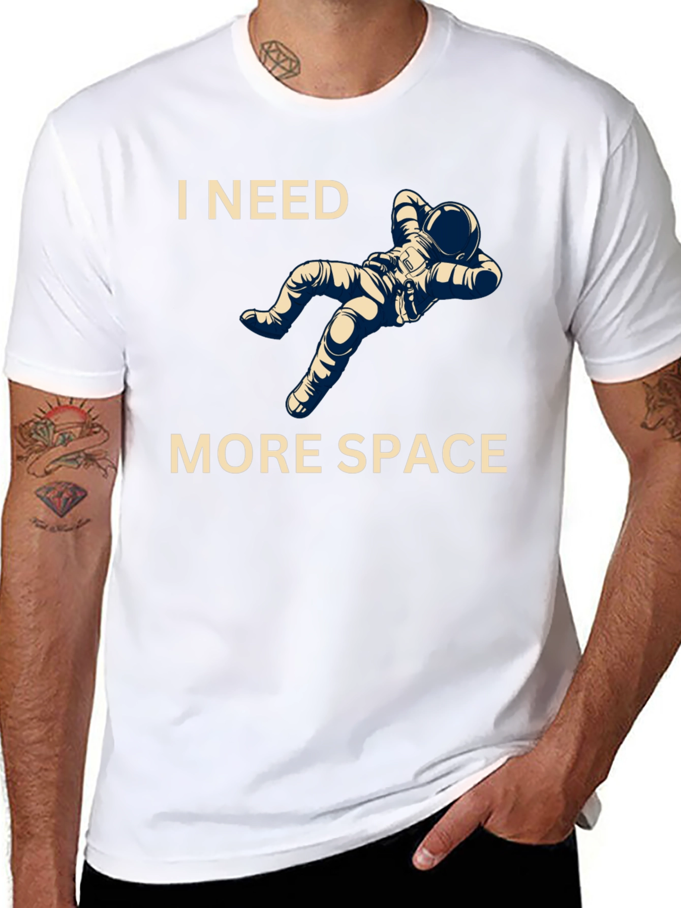 Black I Need More Space T-Shirt Astronaut Graphic Tee view 8