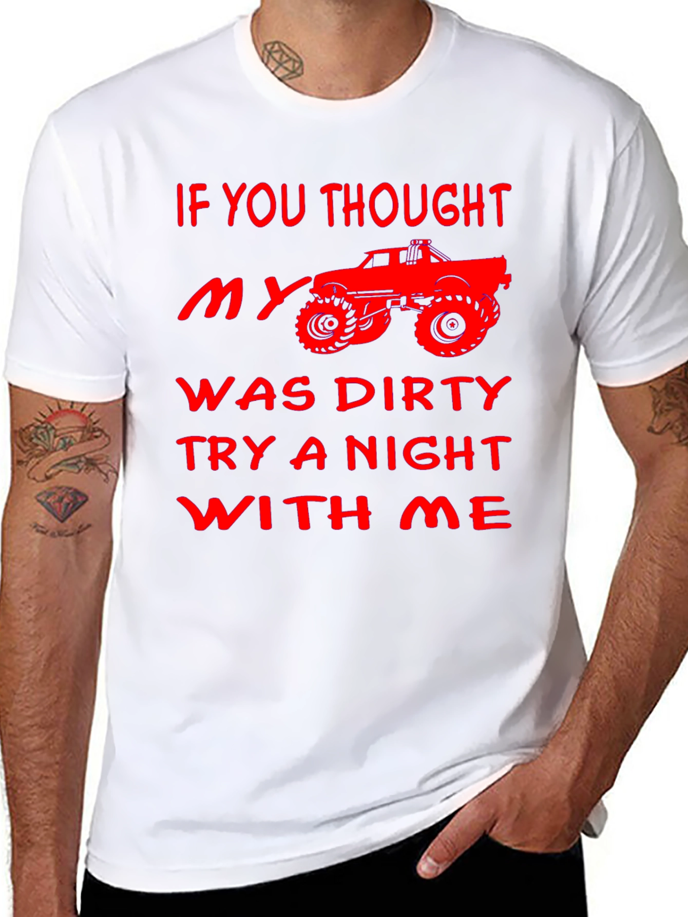 Black Funny Dirty Truck T-Shirt view 8