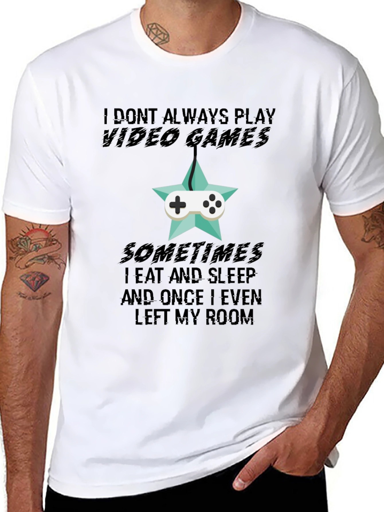 Black Funny Gamer T-Shirt: I Don't Always Play Video Games view 8
