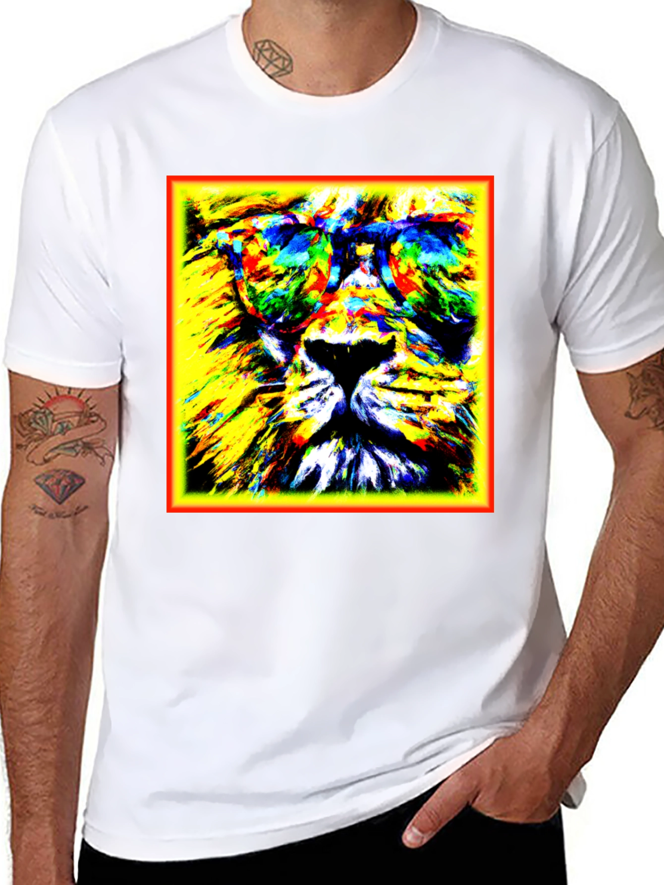 Black Lion Graphic Tee - Cool Animal Print view 8