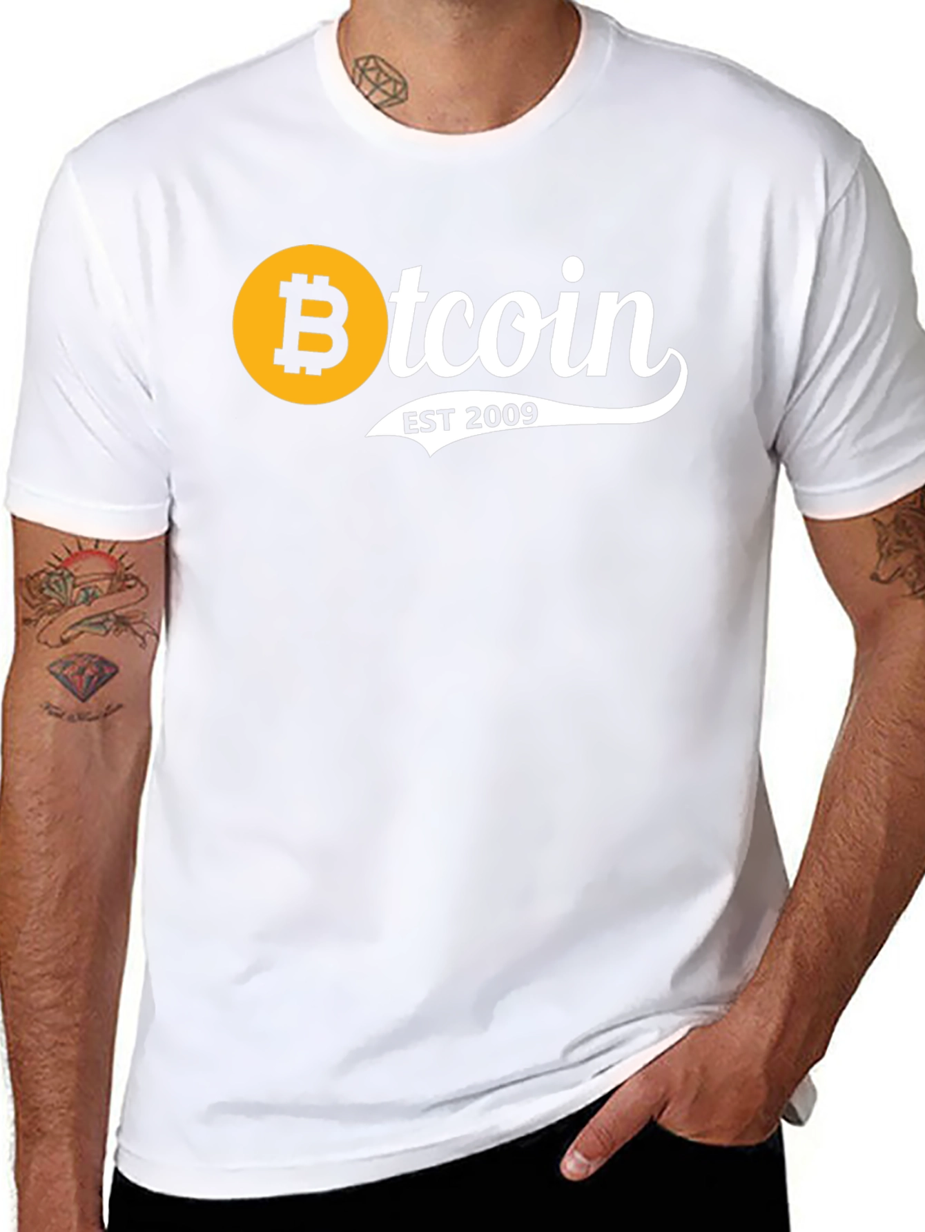 Black Bitcoin EST 2009 Black T-Shirt view 8