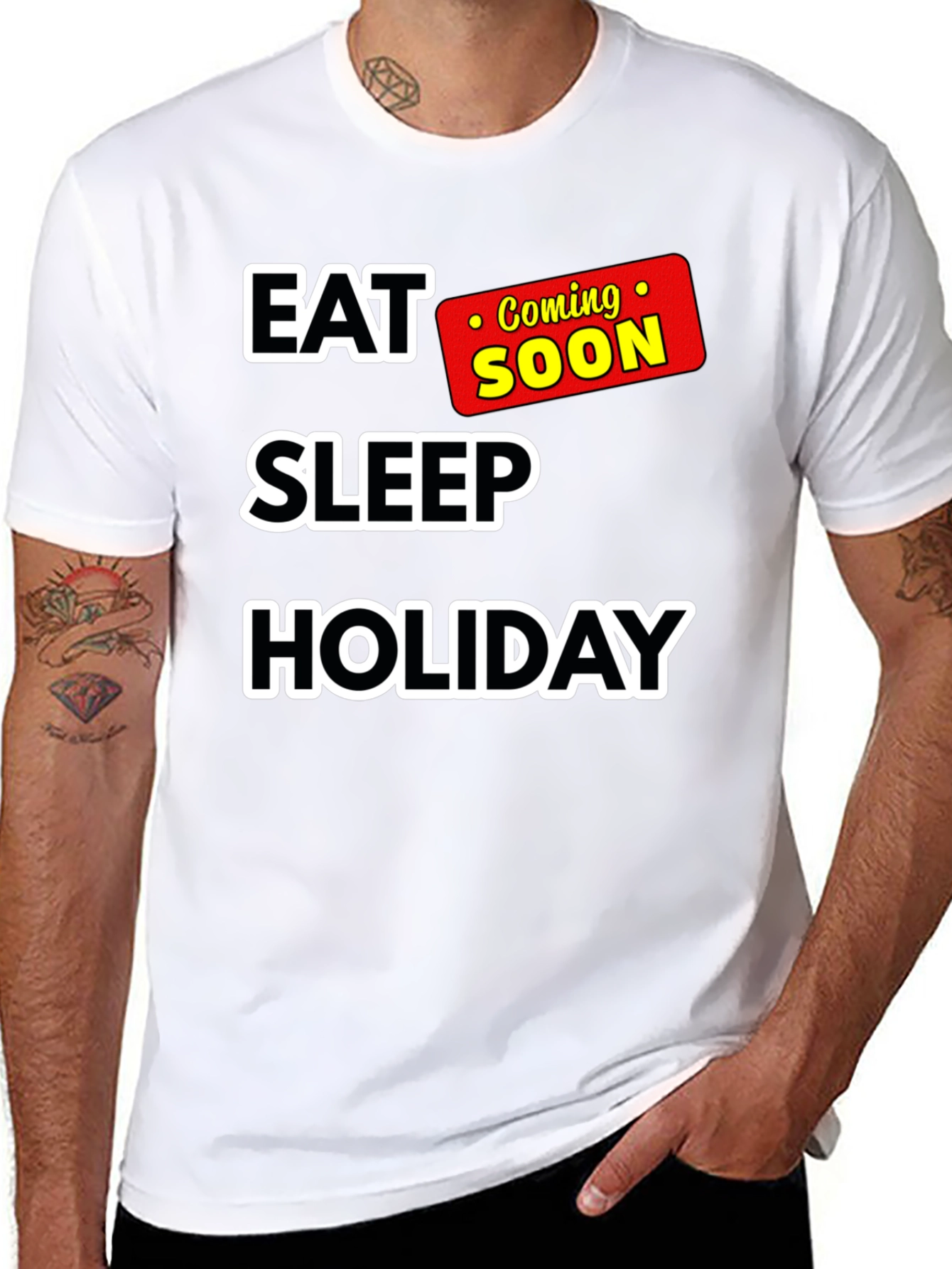 Black Eat Sleep Holiday Coming Soon T-Shirt view 8