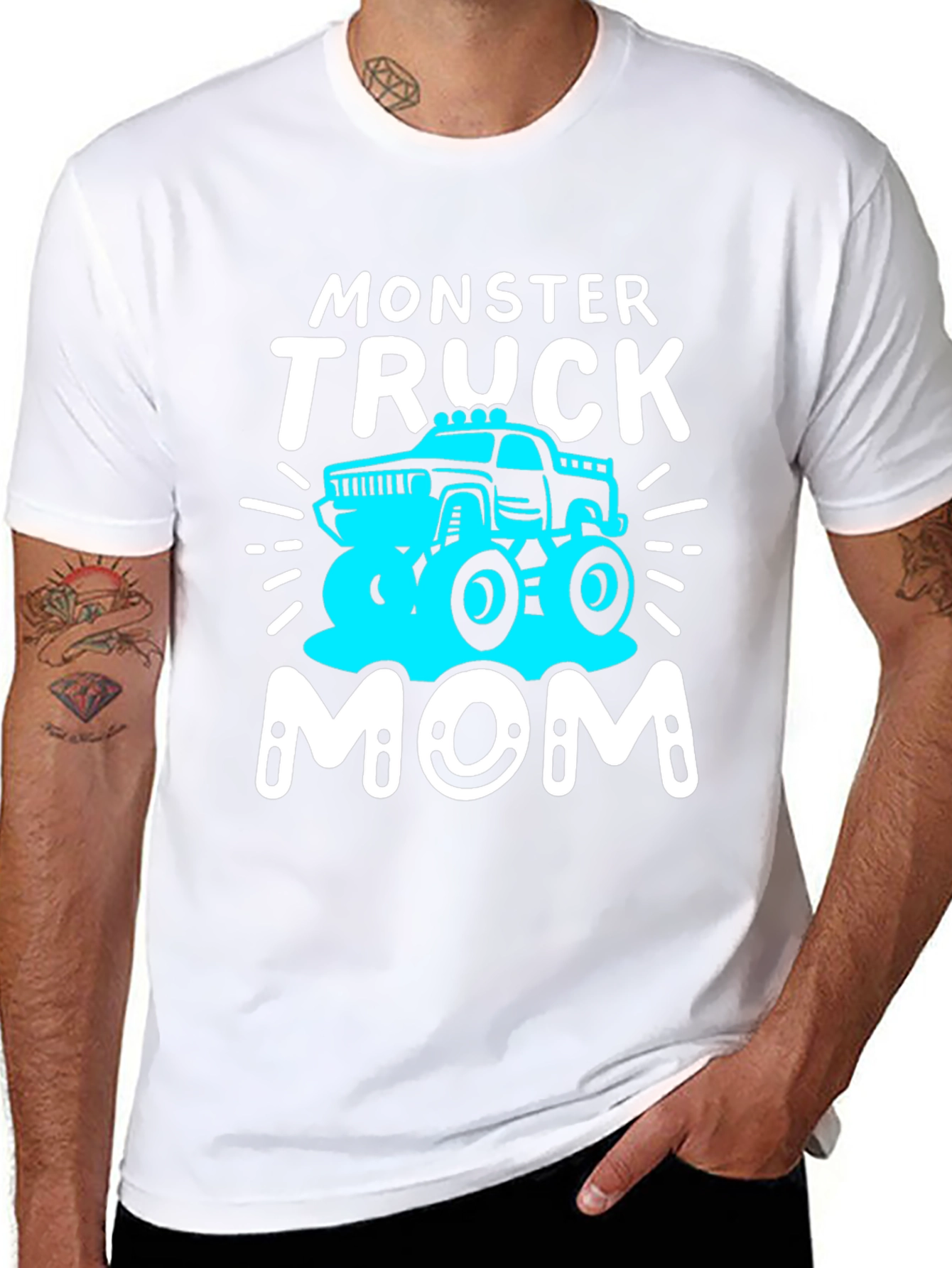 Black Monster Truck Mom T-Shirt view 8