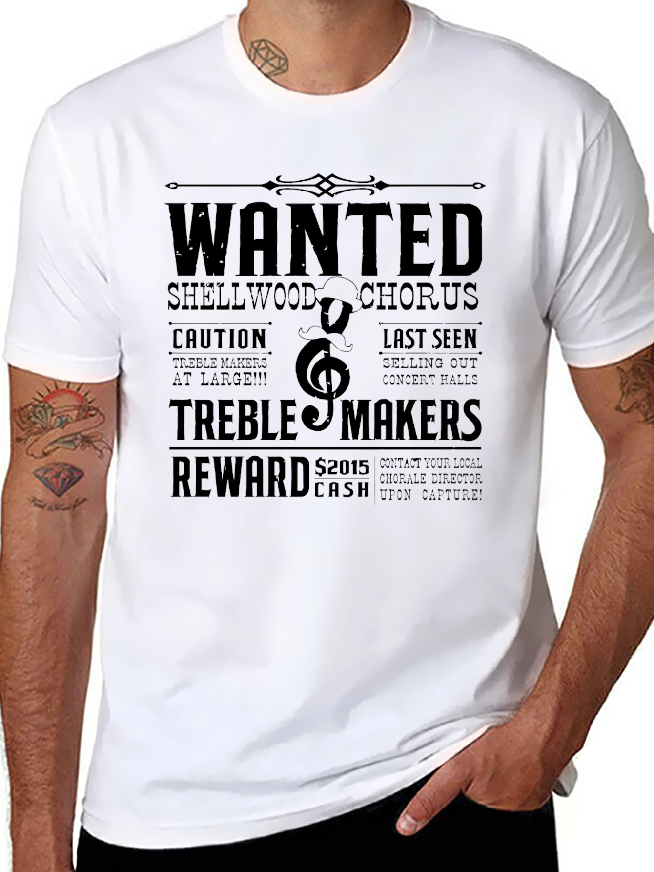 Black Wanted Treble Makers Black Graphic Tee view 8