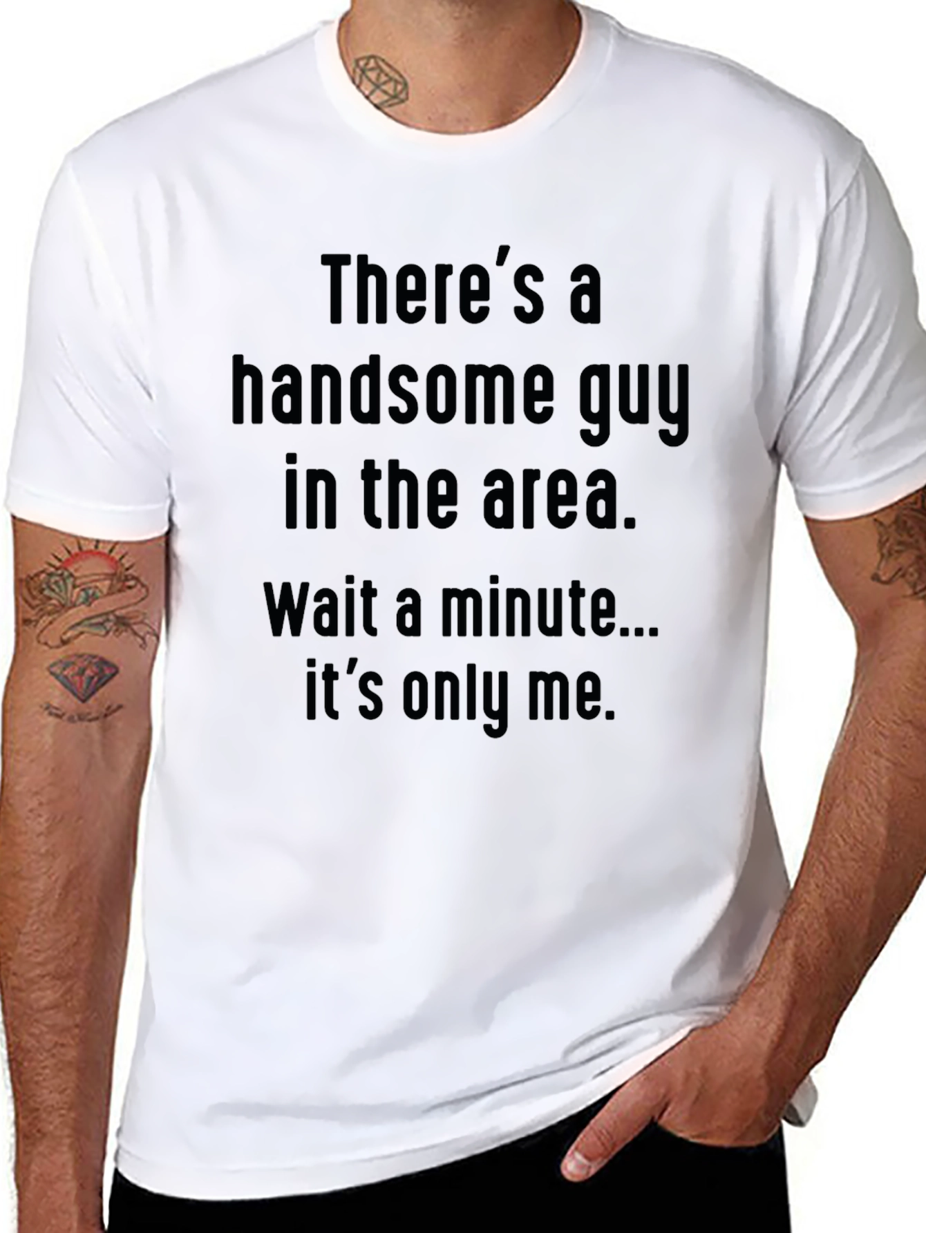 Black Handsome Guy T-Shirt - Funny Novelty Tee view 8