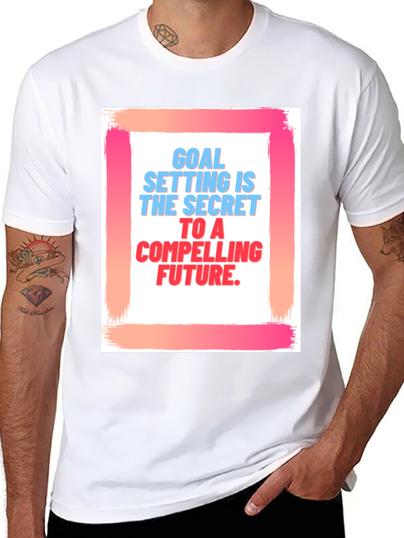 Black Goal Setting T-Shirt - Compelling Future Motivation Tee view 8