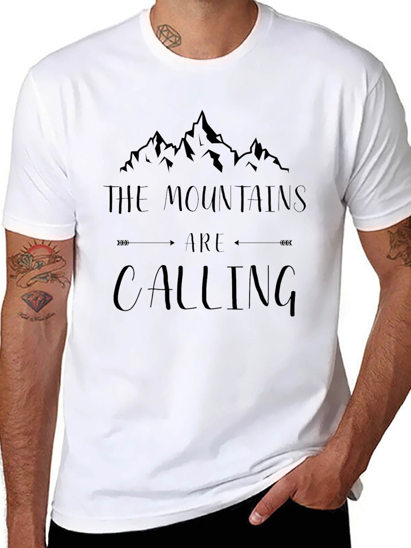 Black Mountains Are Calling Black Graphic T-Shirt view 8