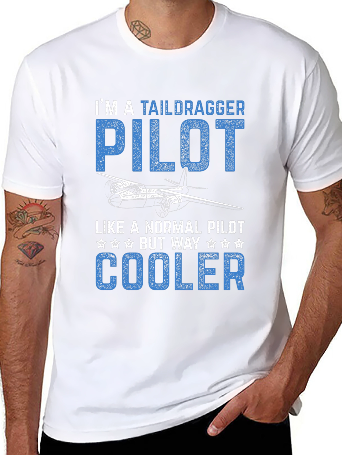 Black Taildragger Pilot T-Shirt - Cool Aviation Tee view 8