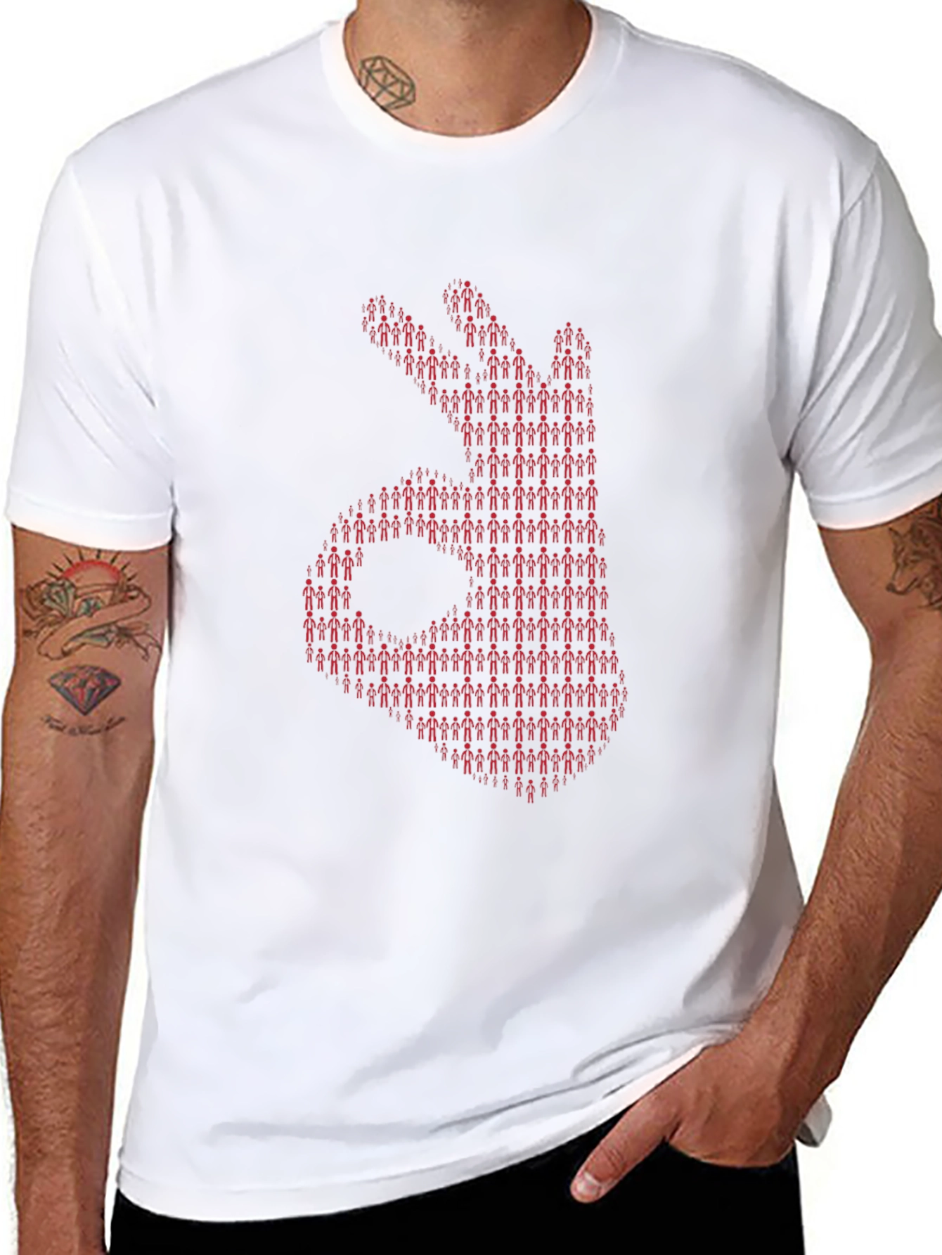 Black OK Hand Sign Graphic Tee - Unique Design view 8