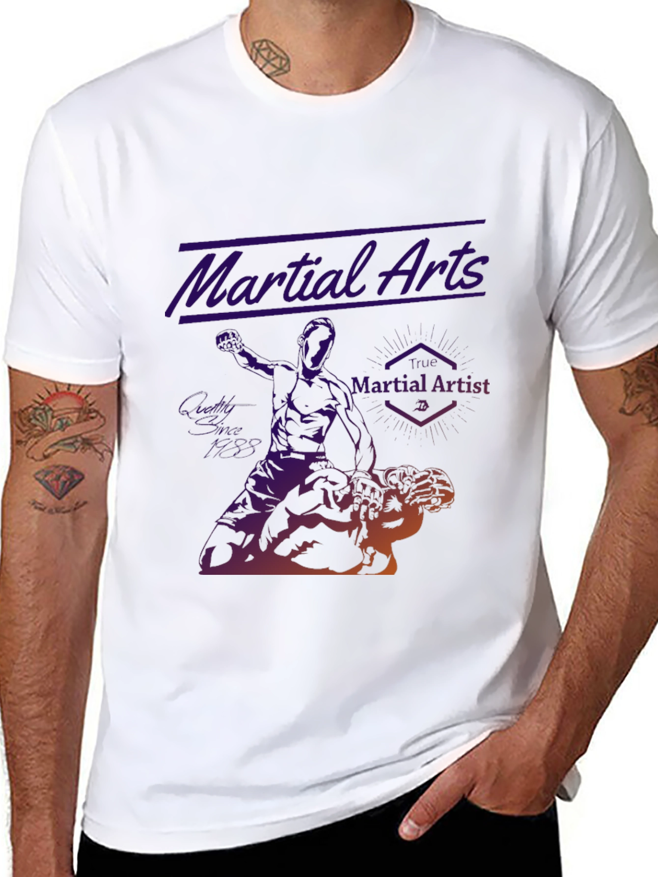Black Martial Arts Graphic Tee - Black view 8