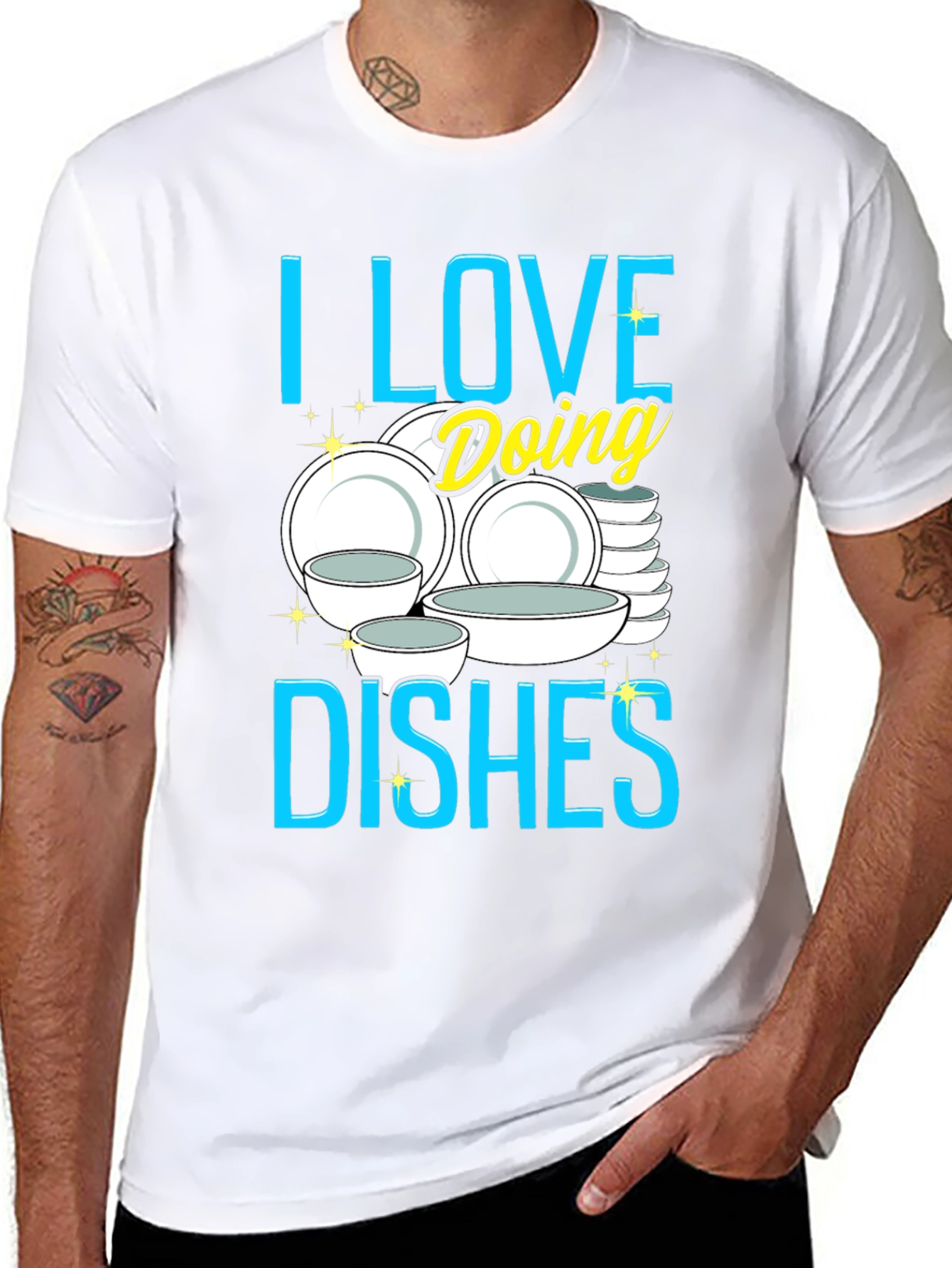 Black I Love Doing Dishes Graphic Tee view 8