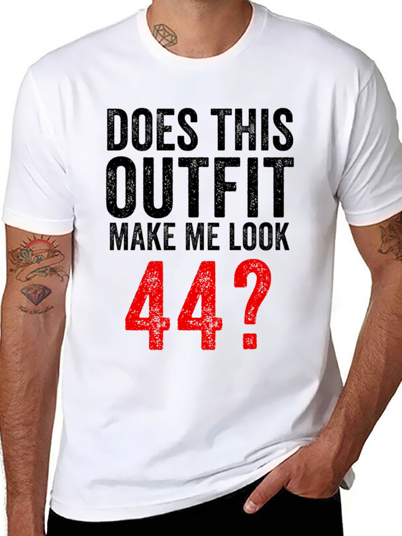 Black Funny 44th Birthday Outfit T-Shirt  view 8