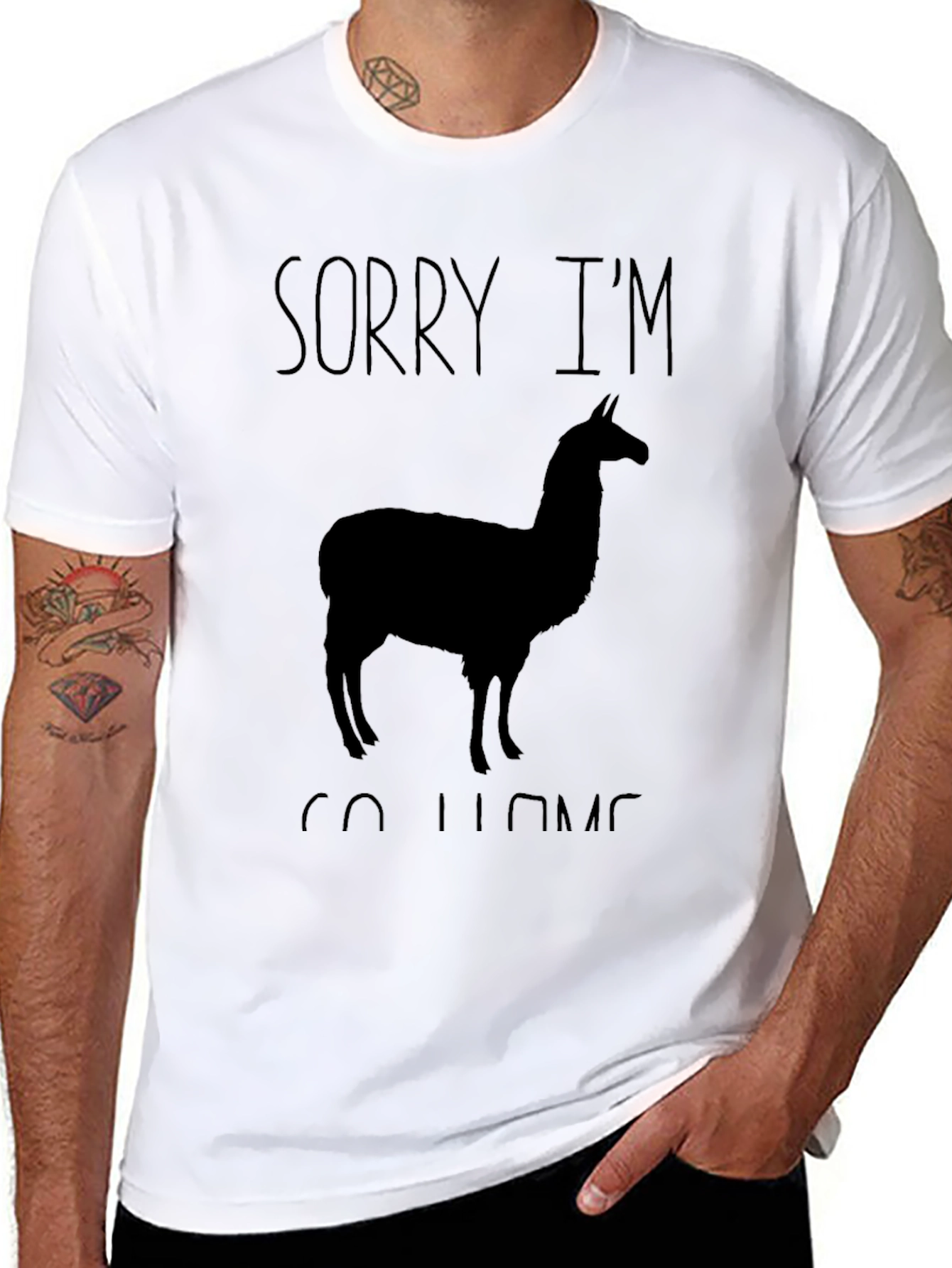 Black Sorry I'm So Llama Funny T-Shirt view 8