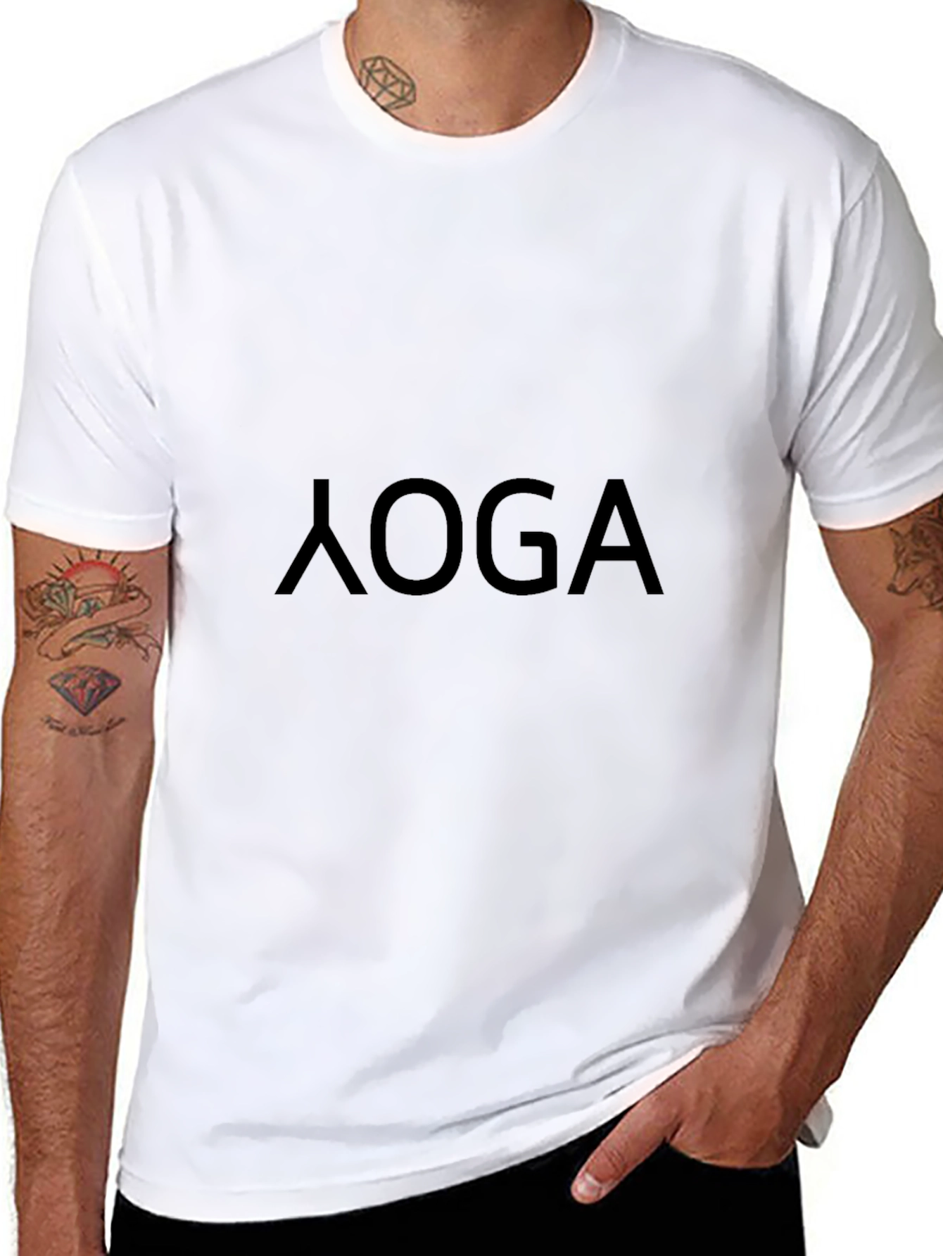 Black Yoga Graphic Tee - Black Cotton Comfort view 8