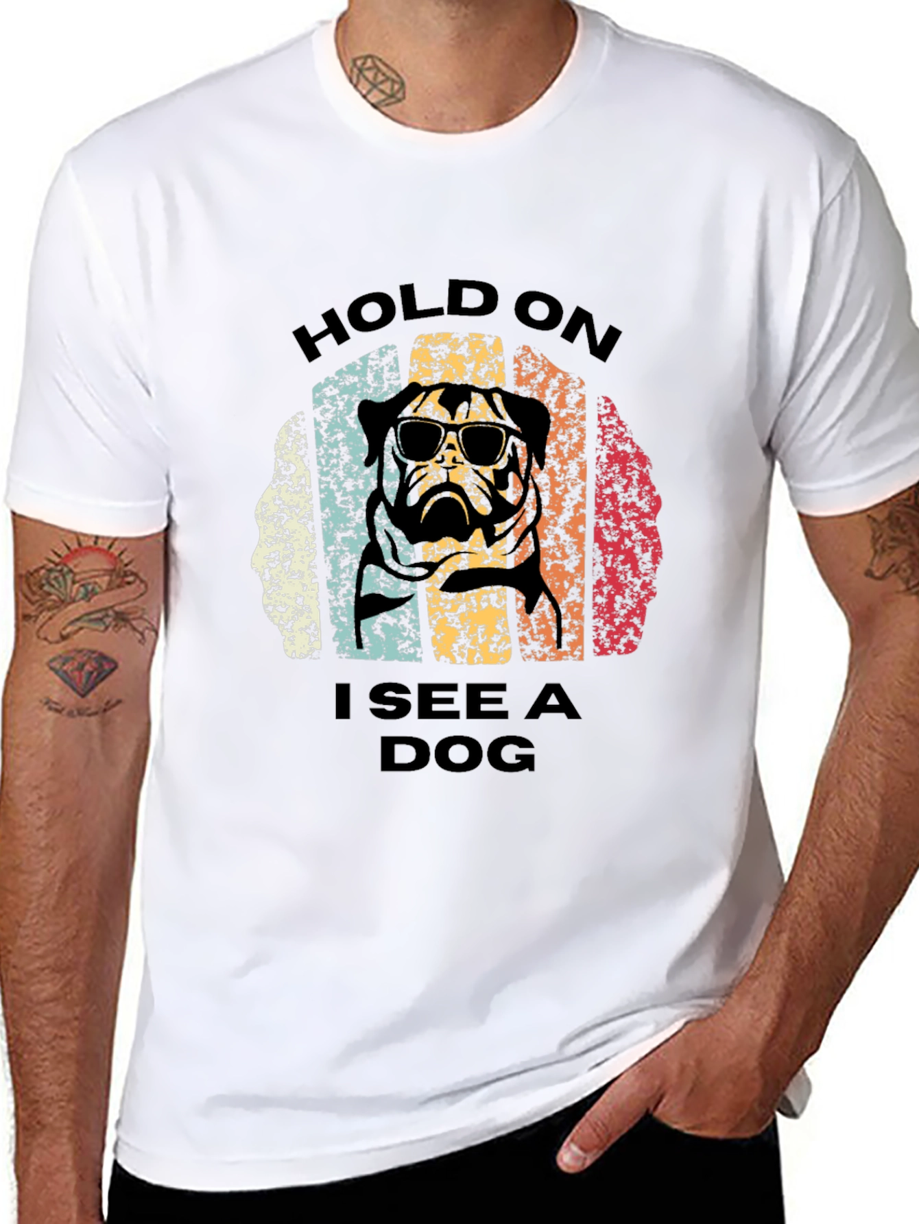 Black Retro Dog Graphic T-Shirt view 8