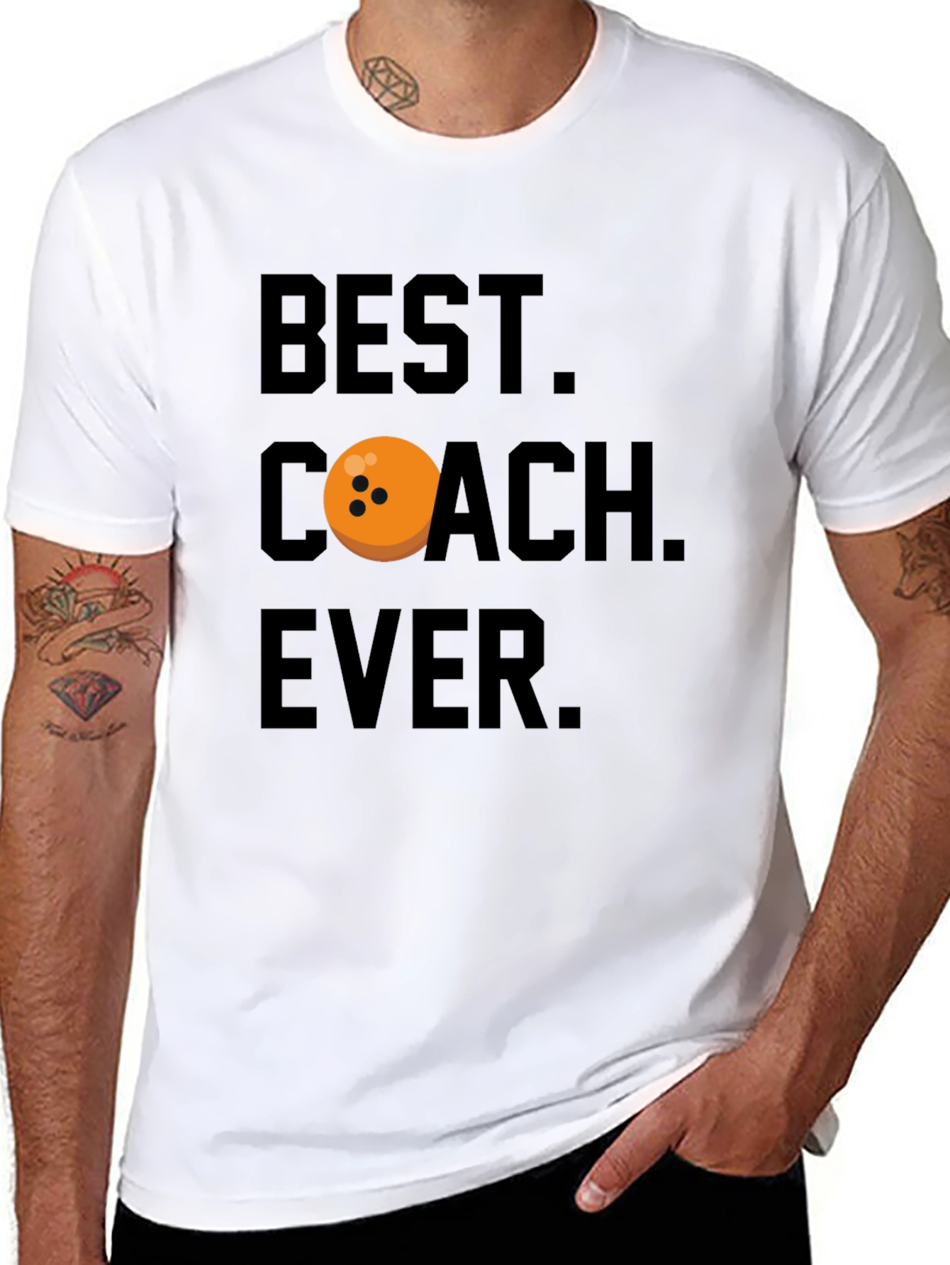 Black Best Coach Ever Bowling T-Shirt view 8