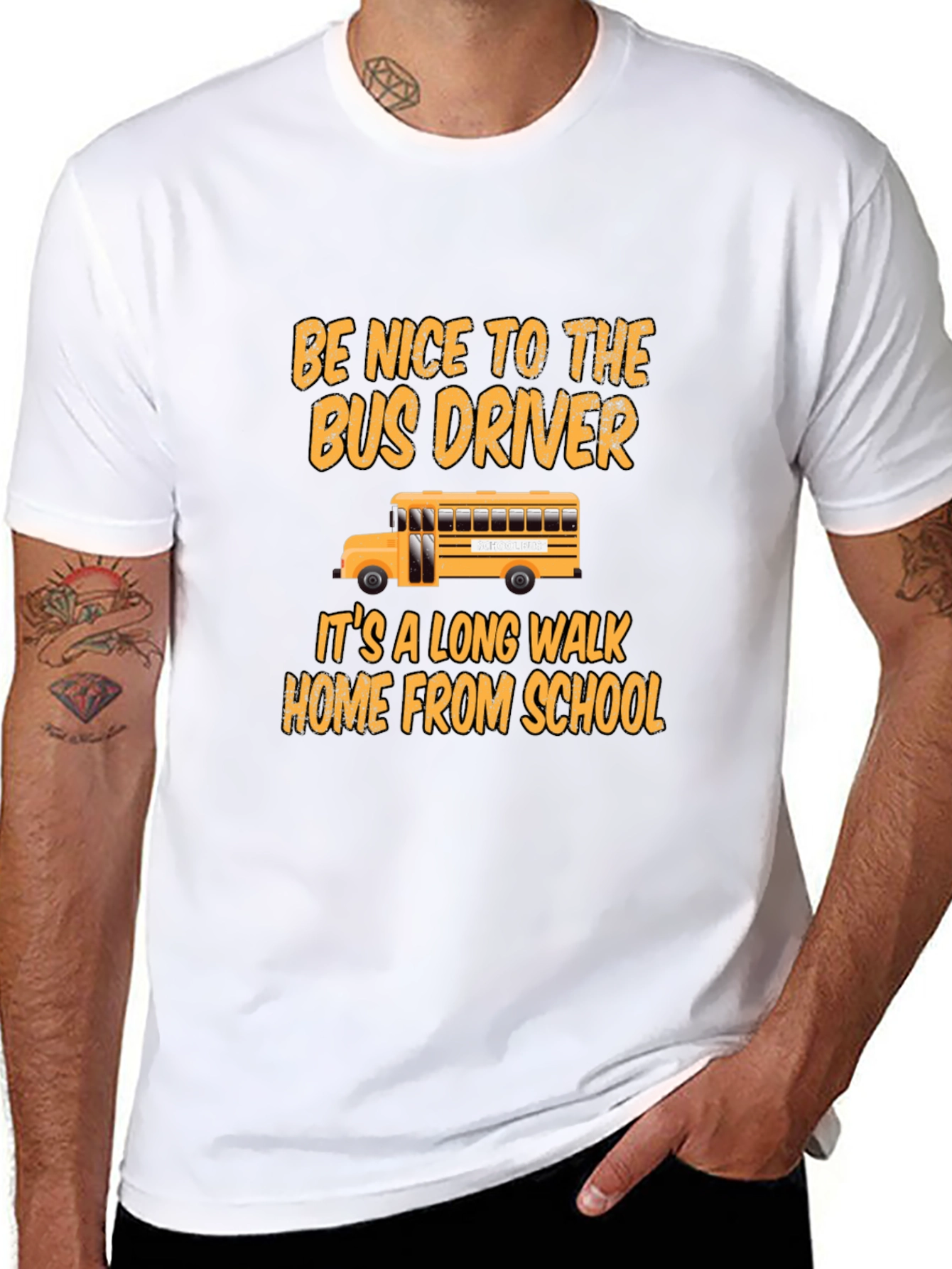 Black Be Nice to the Bus Driver T-Shirt view 8