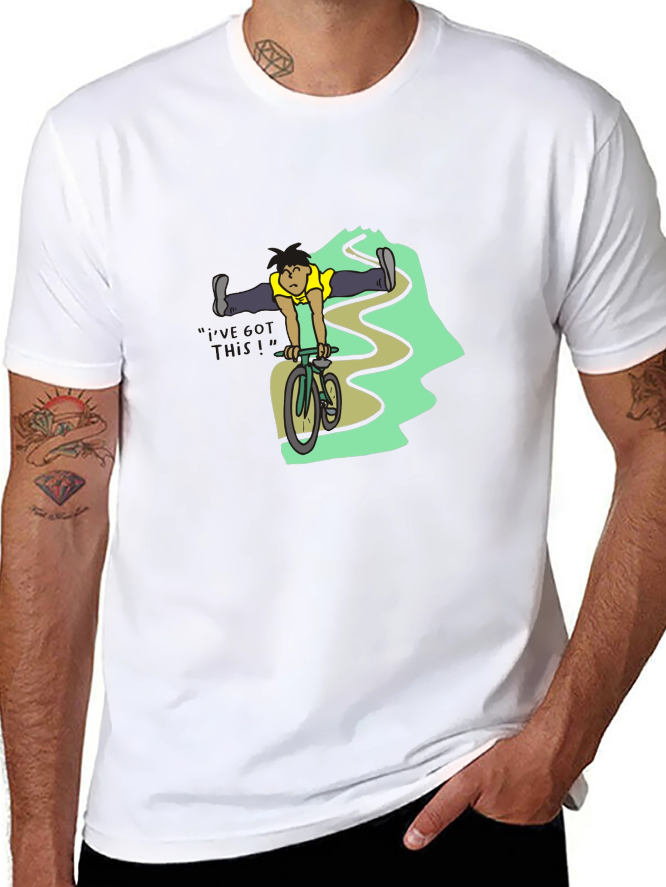 Black Black T-Shirt with Cyclist Graphic view 8