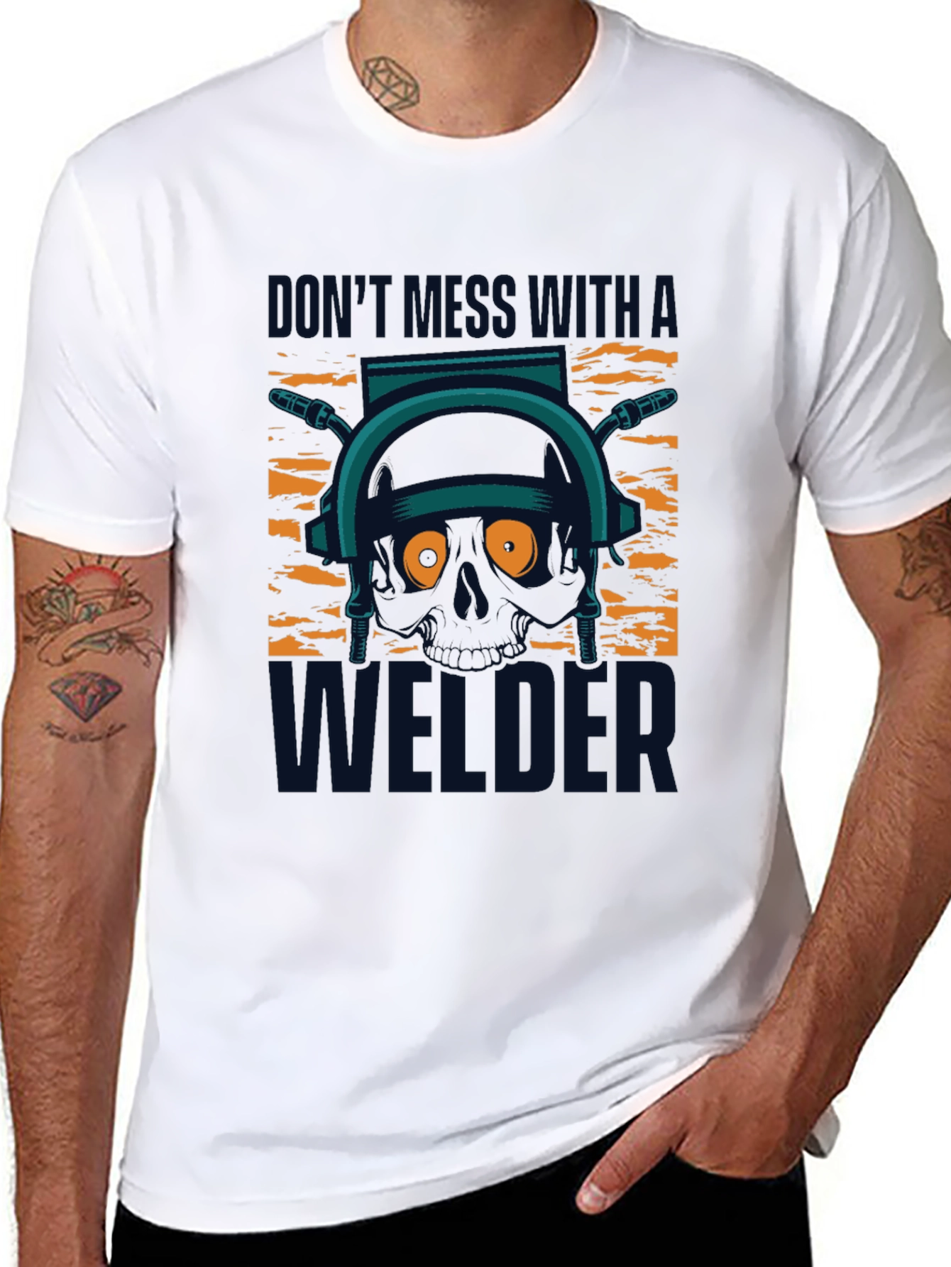 Black Don't Mess With A Welder T-Shirt view 8