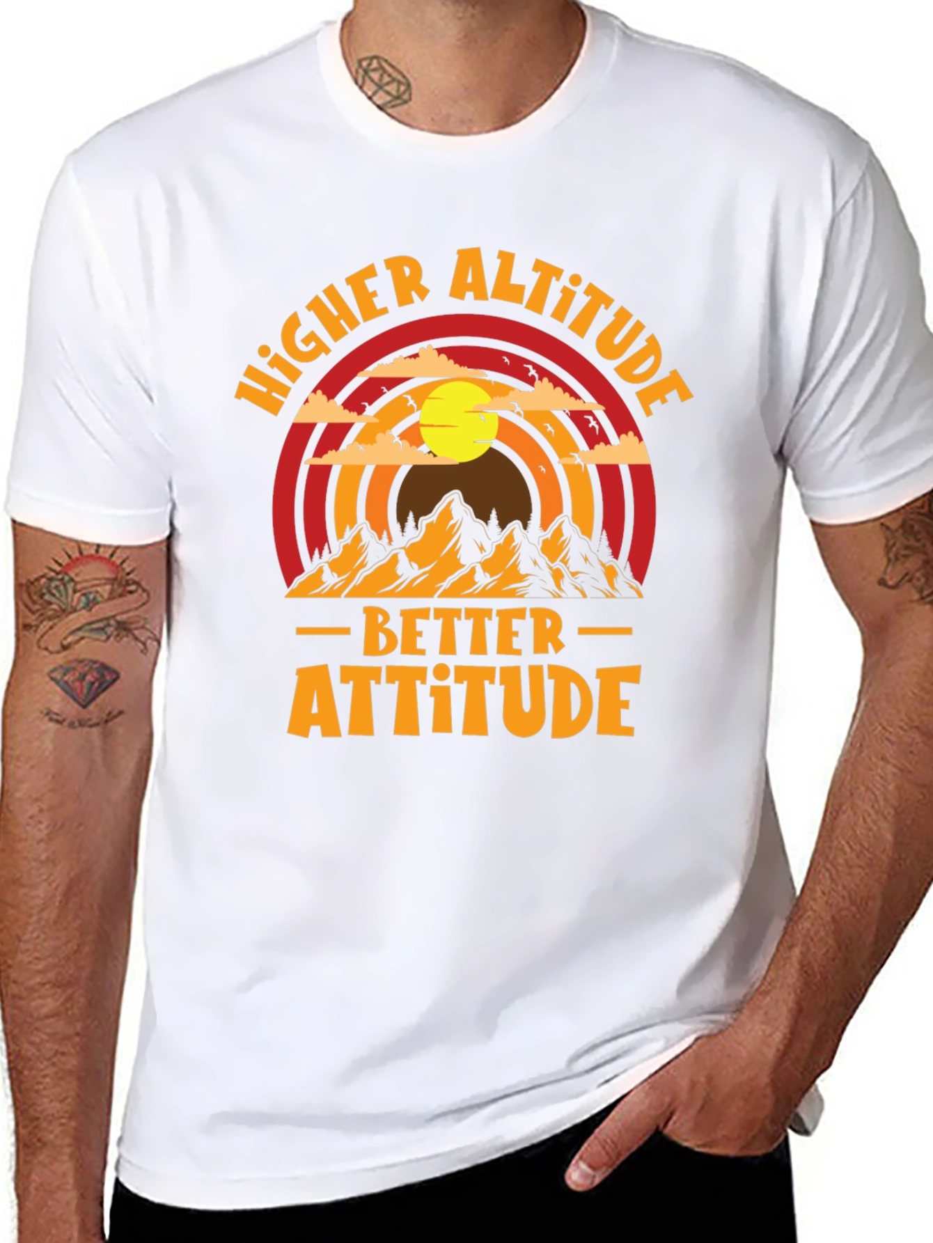 Black Higher Altitude Better Attitude Graphic Tee view 8