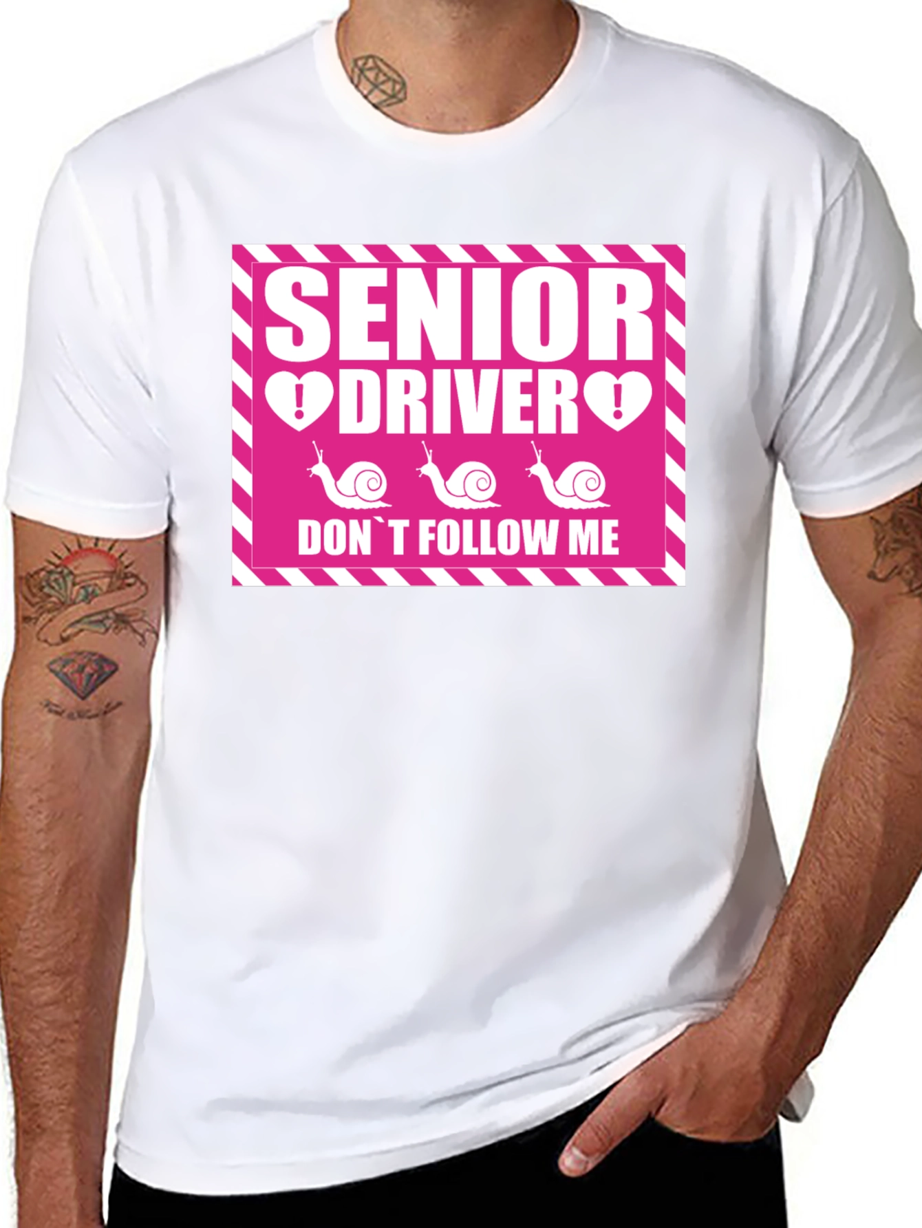 Black Senior Driver Don't Follow Me T-Shirt view 8