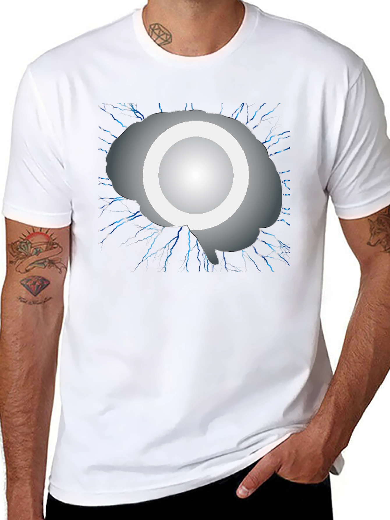 Black Brainstorm Tee - Light Up Your Intellect! view 8