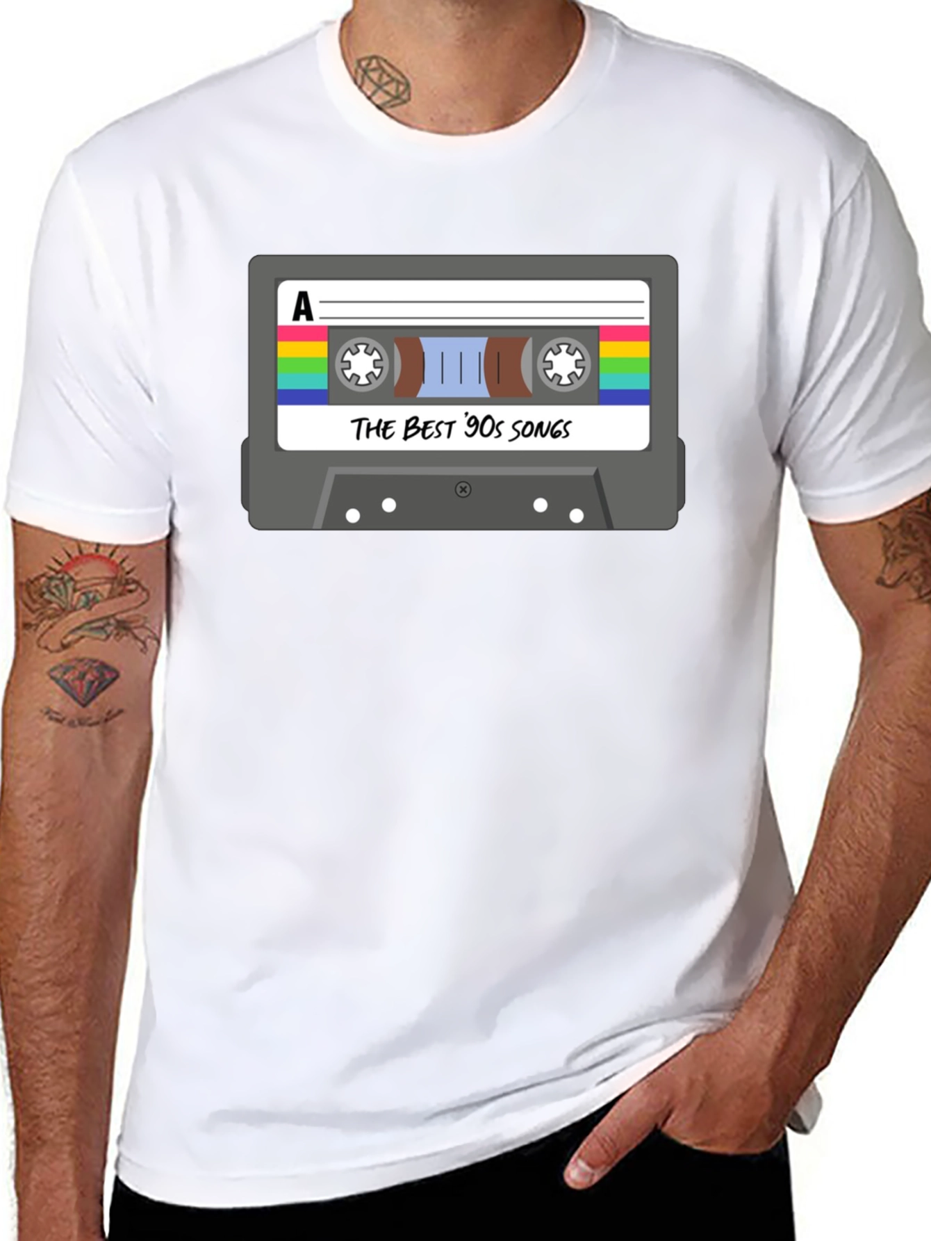 Black Retro 90s Music Cassette T-Shirt view 8