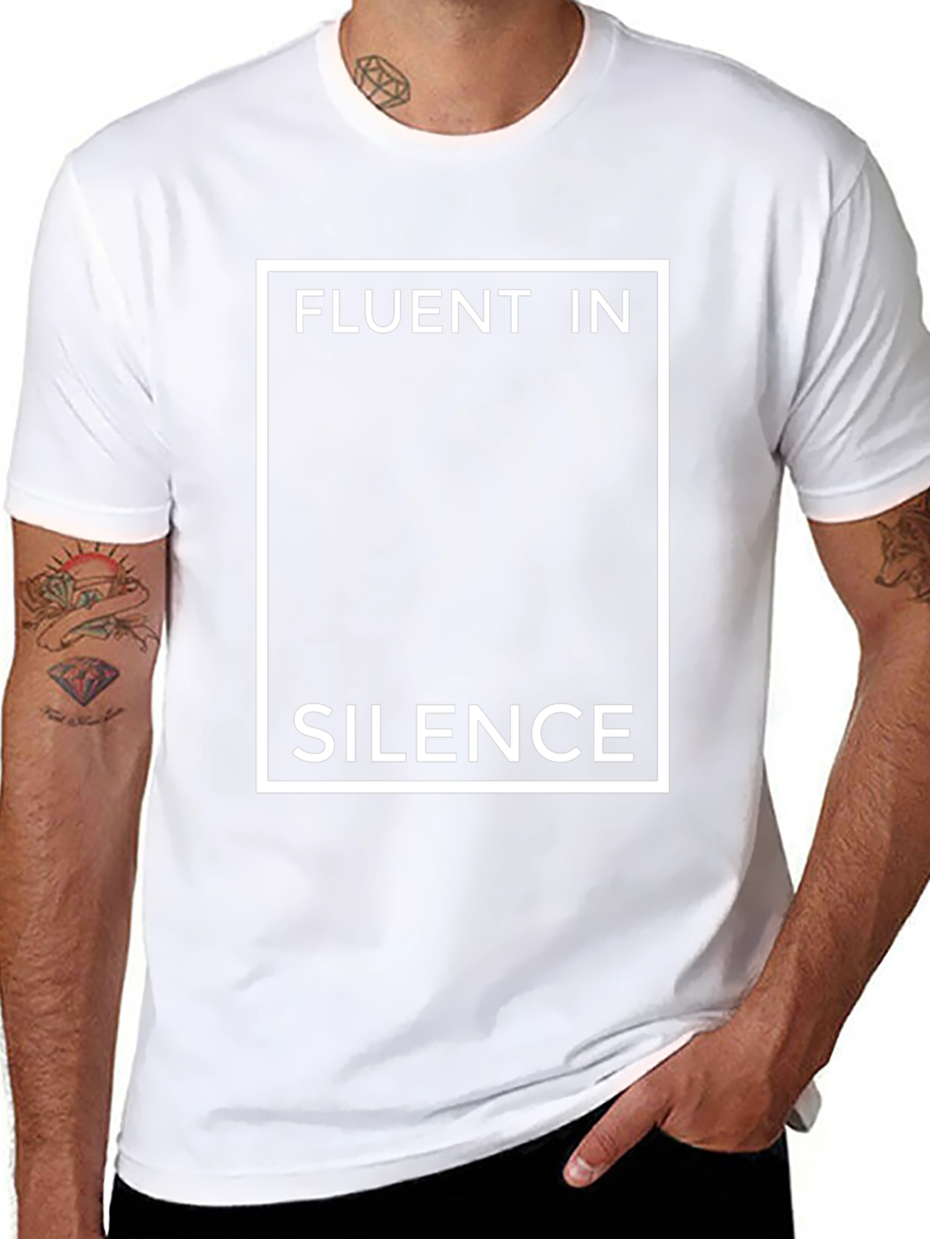 Black Fluent in Silence Graphic T-Shirt - Black view 8